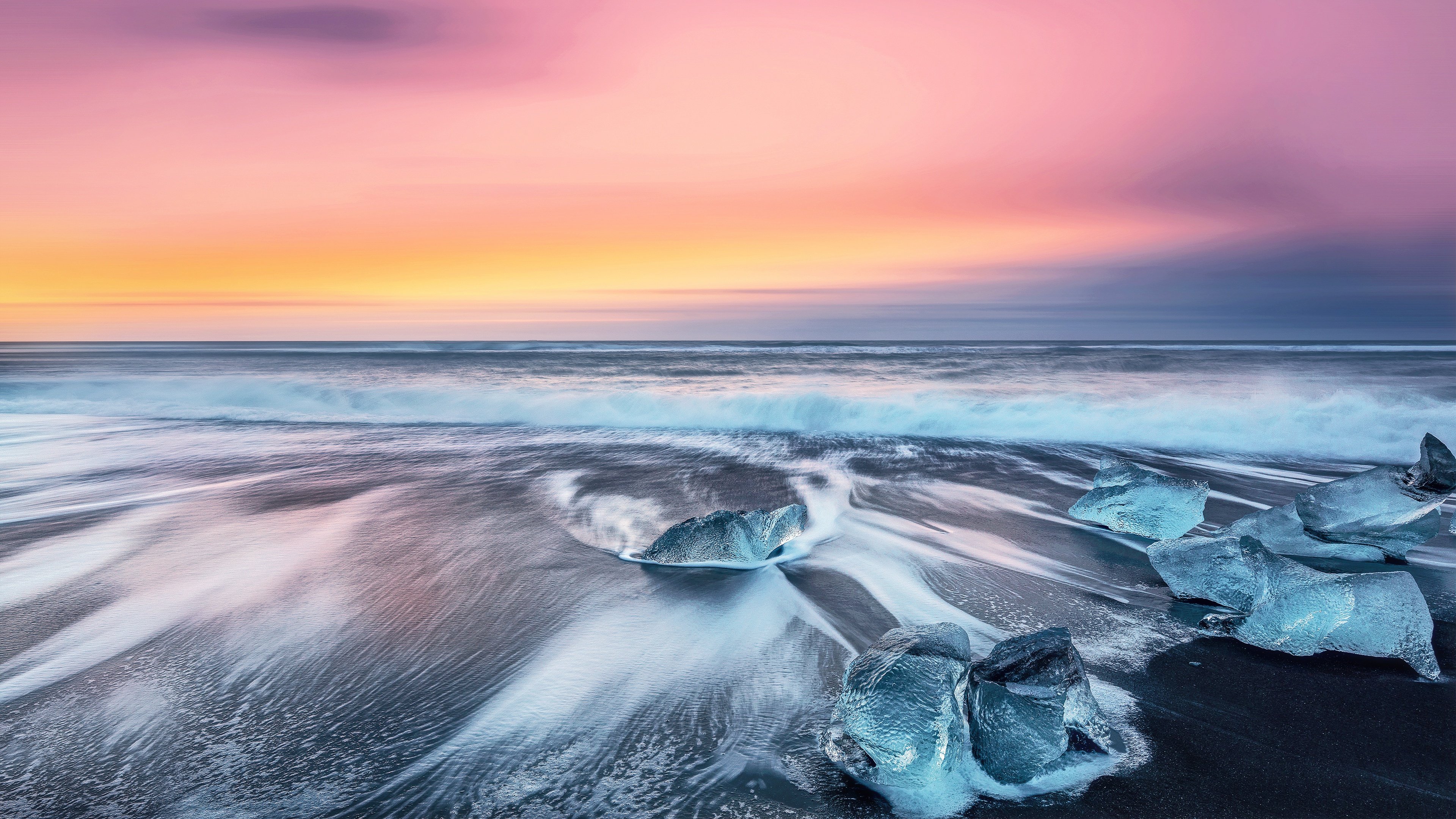 Free download wallpaper Nature, Sunset, Sky, Ice, Horizon, Ocean, Earth on your PC desktop