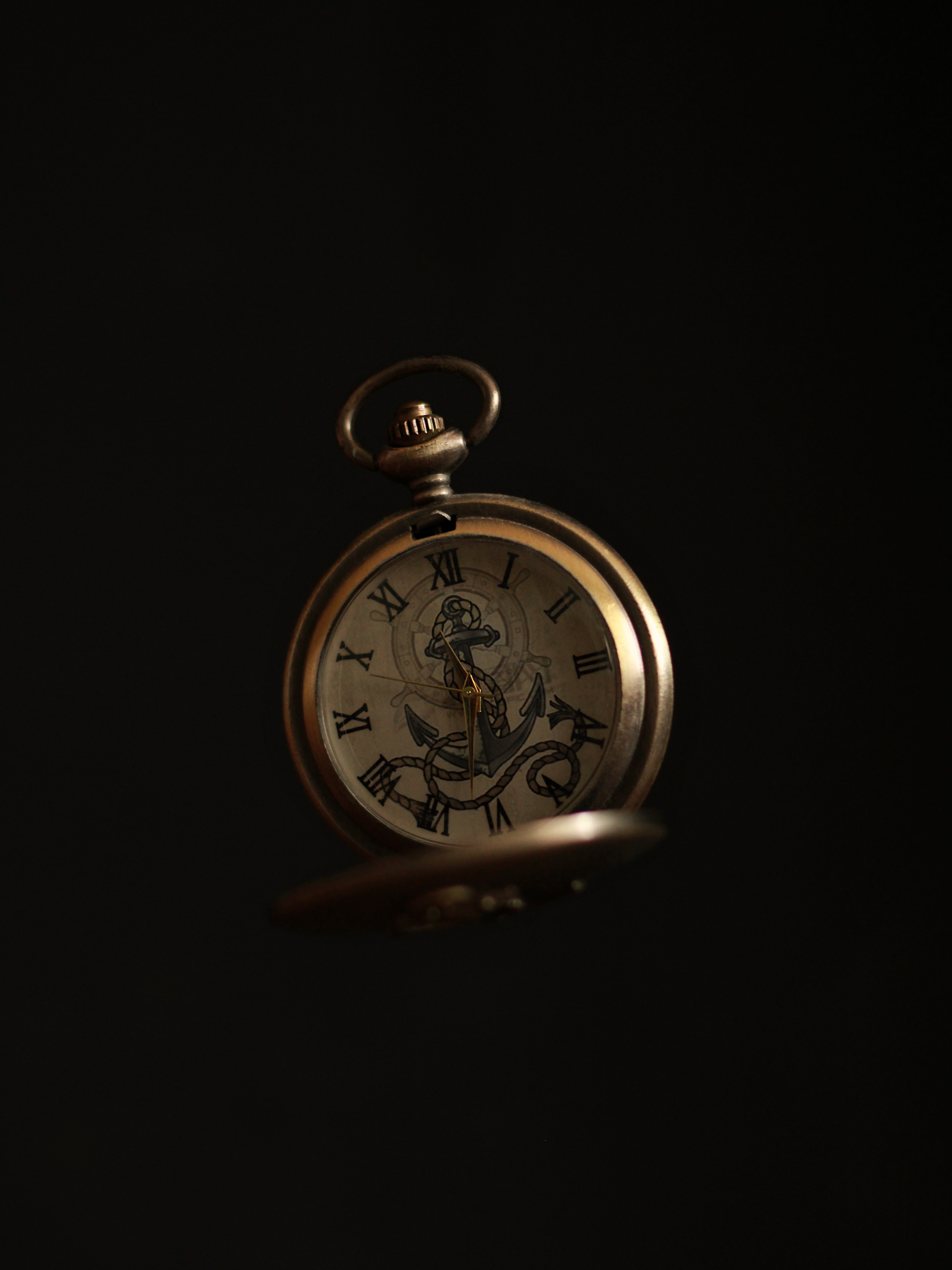 clock, pocket watch, miscellanea, anchor, miscellaneous, antique, antiques