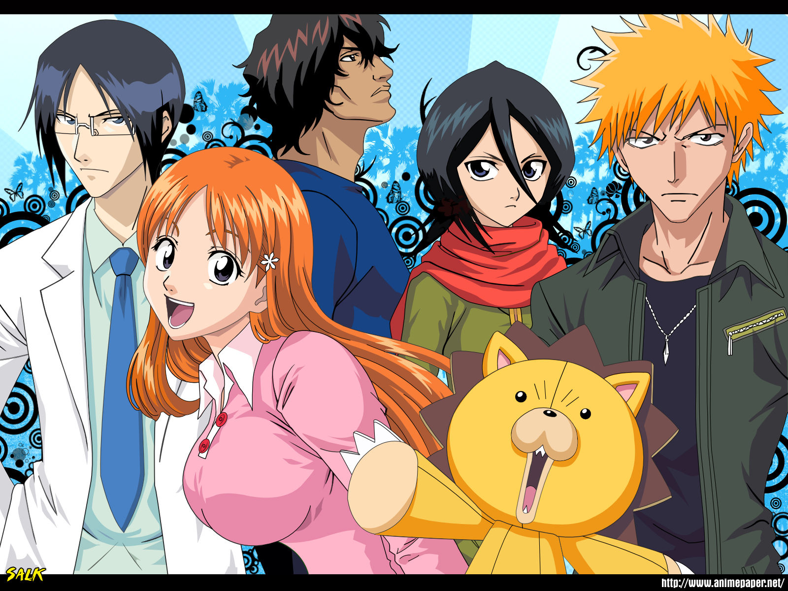 Baixar papel de parede para celular de Kon (Bleach), Uryu Ishida, Yasutora Sado, Orihime Inoue, Rukia Kuchiki, Alvejante, Ichigo Kurosaki, Anime gratuito.