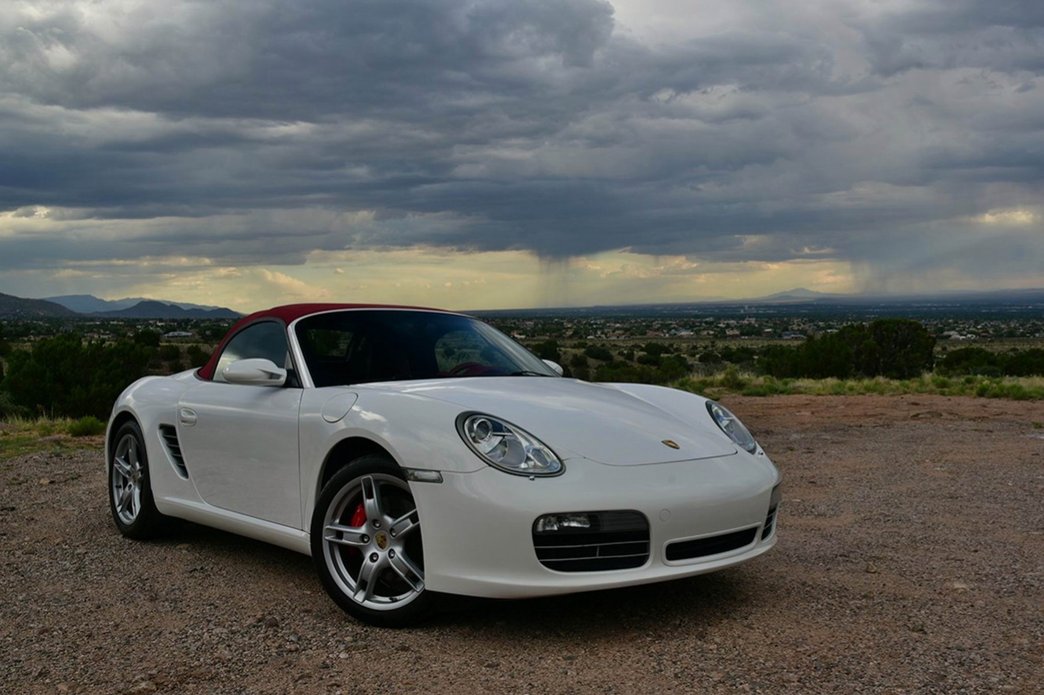 Download mobile wallpaper Car, Convertible, Vehicles, White Car, Porsche Boxster S for free.