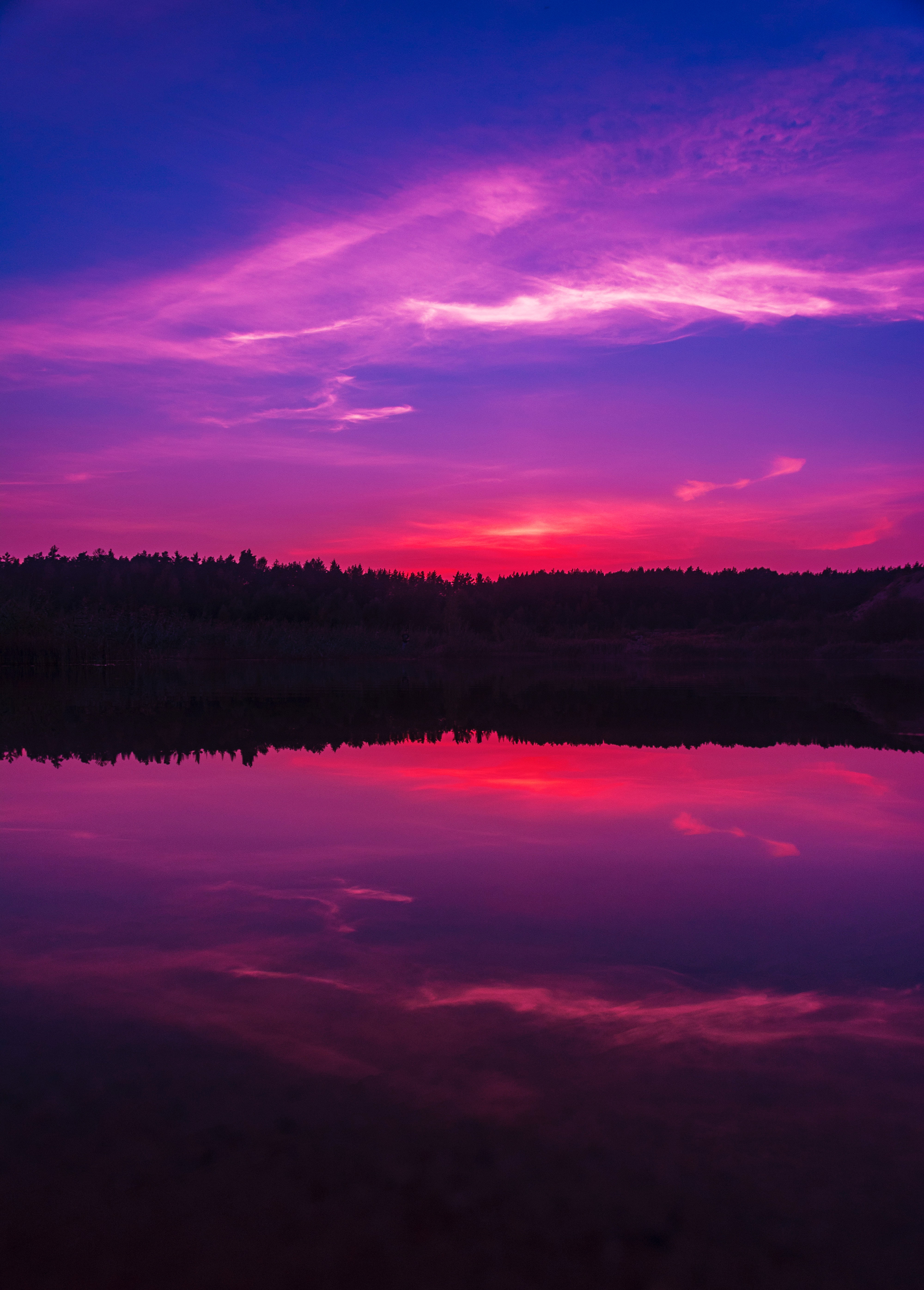Free download wallpaper Sky, Nature, Horizon, Lake, Evening, Sunset, Night on your PC desktop