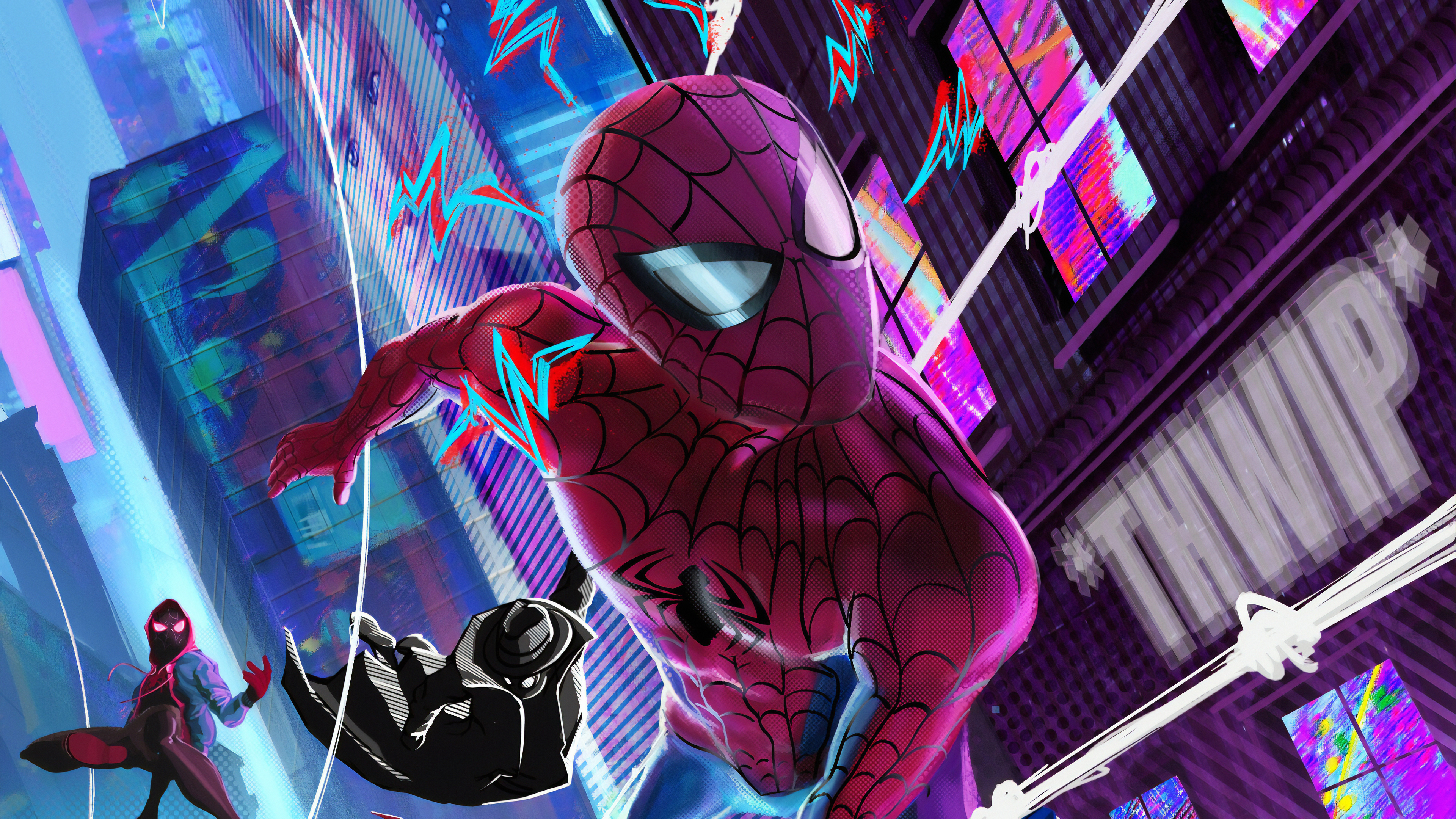 468922 descargar fondo de pantalla spiderman noir, películas, spider man: un nuevo universo, millas morales, hombre araña, spider man: protectores de pantalla e imágenes gratis