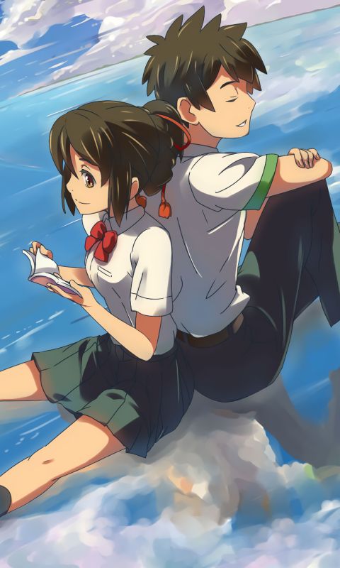 Descarga gratuita de fondo de pantalla para móvil de Animado, Kimi No Na Wa, Mitsuha Miyamizu, Taki Tachibana.