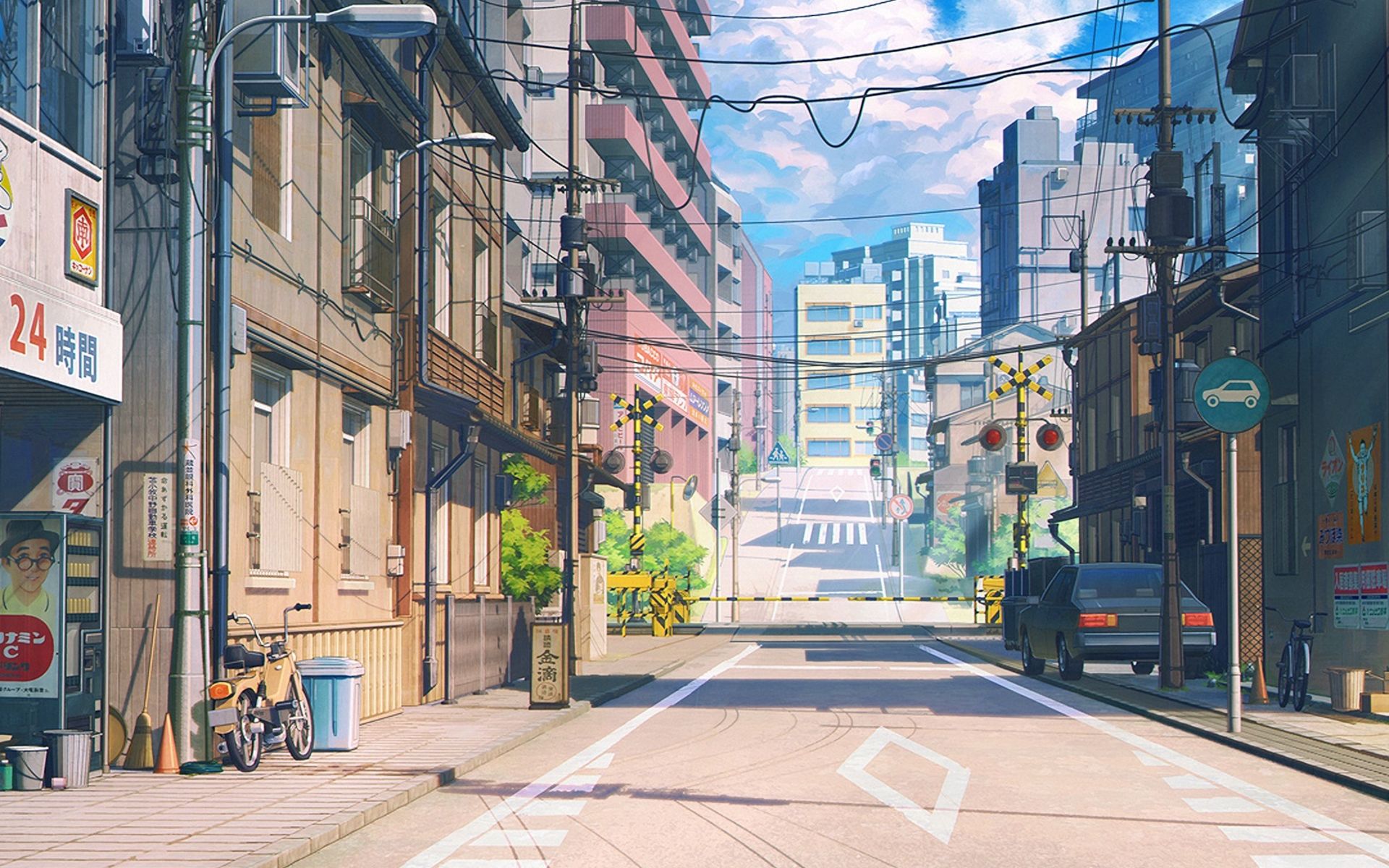 Download mobile wallpaper Anime, City, Road for free.