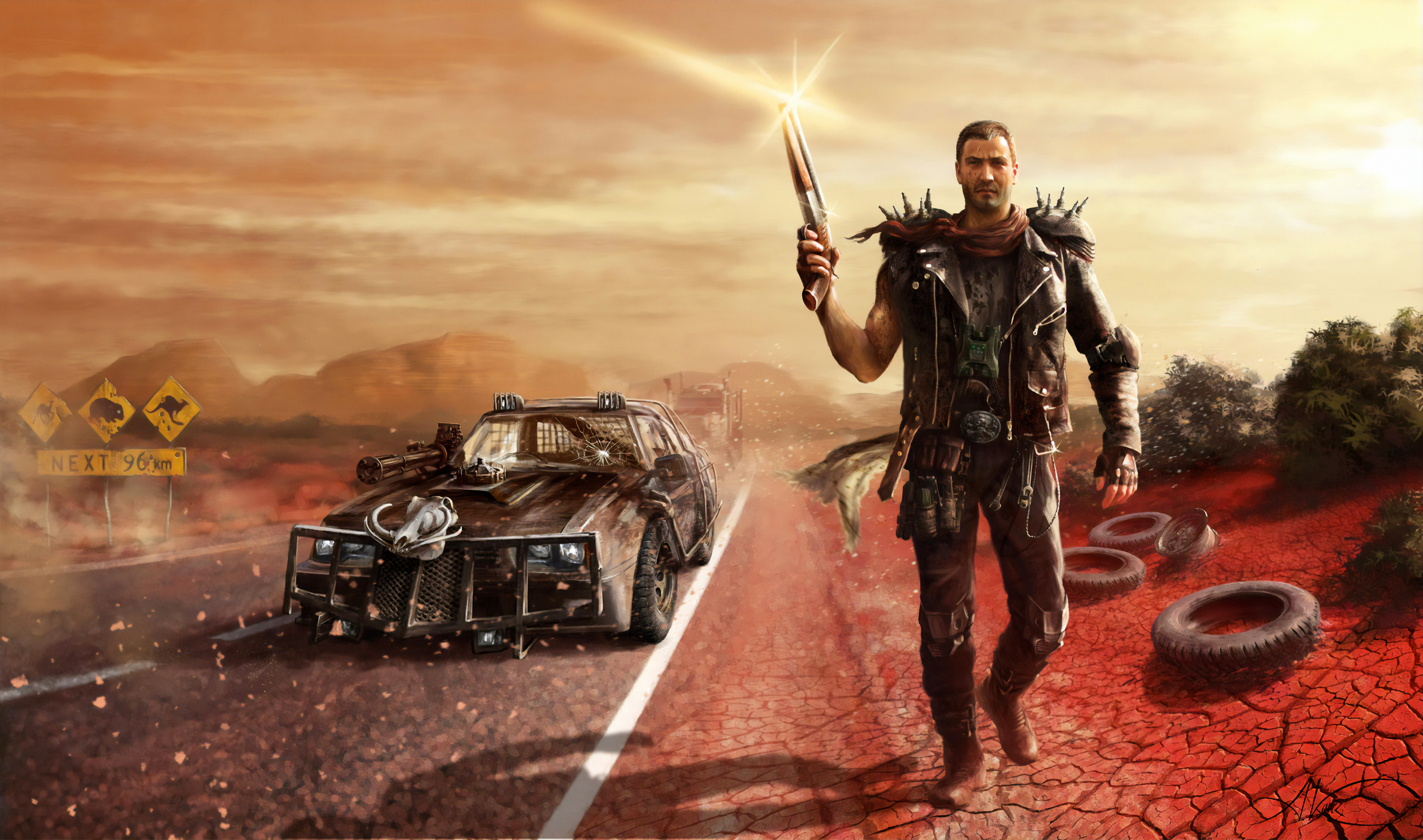 Download mobile wallpaper Car, Vehicle, Gun, Movie, Post Apocalyptic, Mad Max for free.