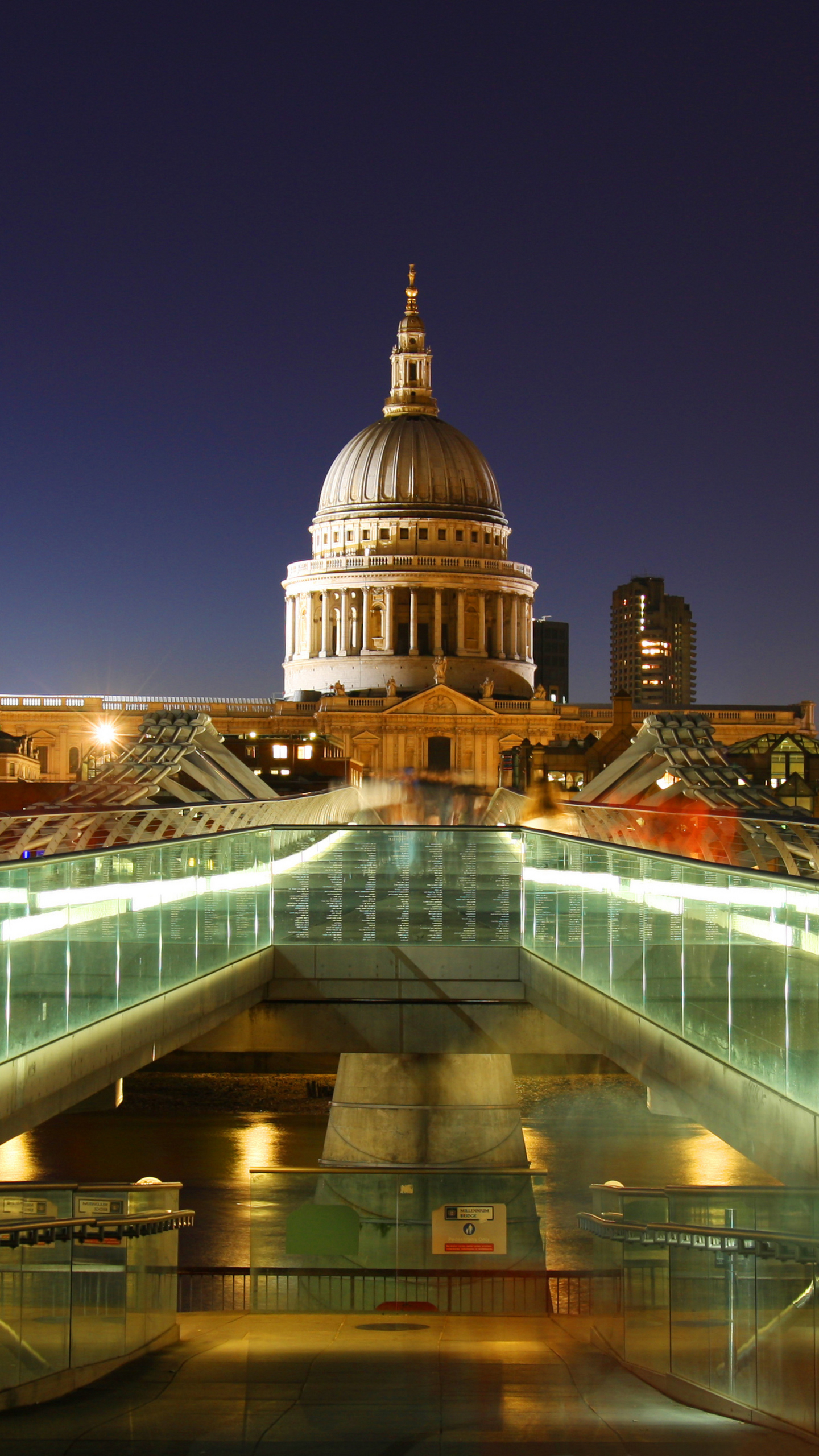 religious, st paul's cathedral, millennium bridge, united kingdom, cathedral, monument, light, london, building, night, cathedrals