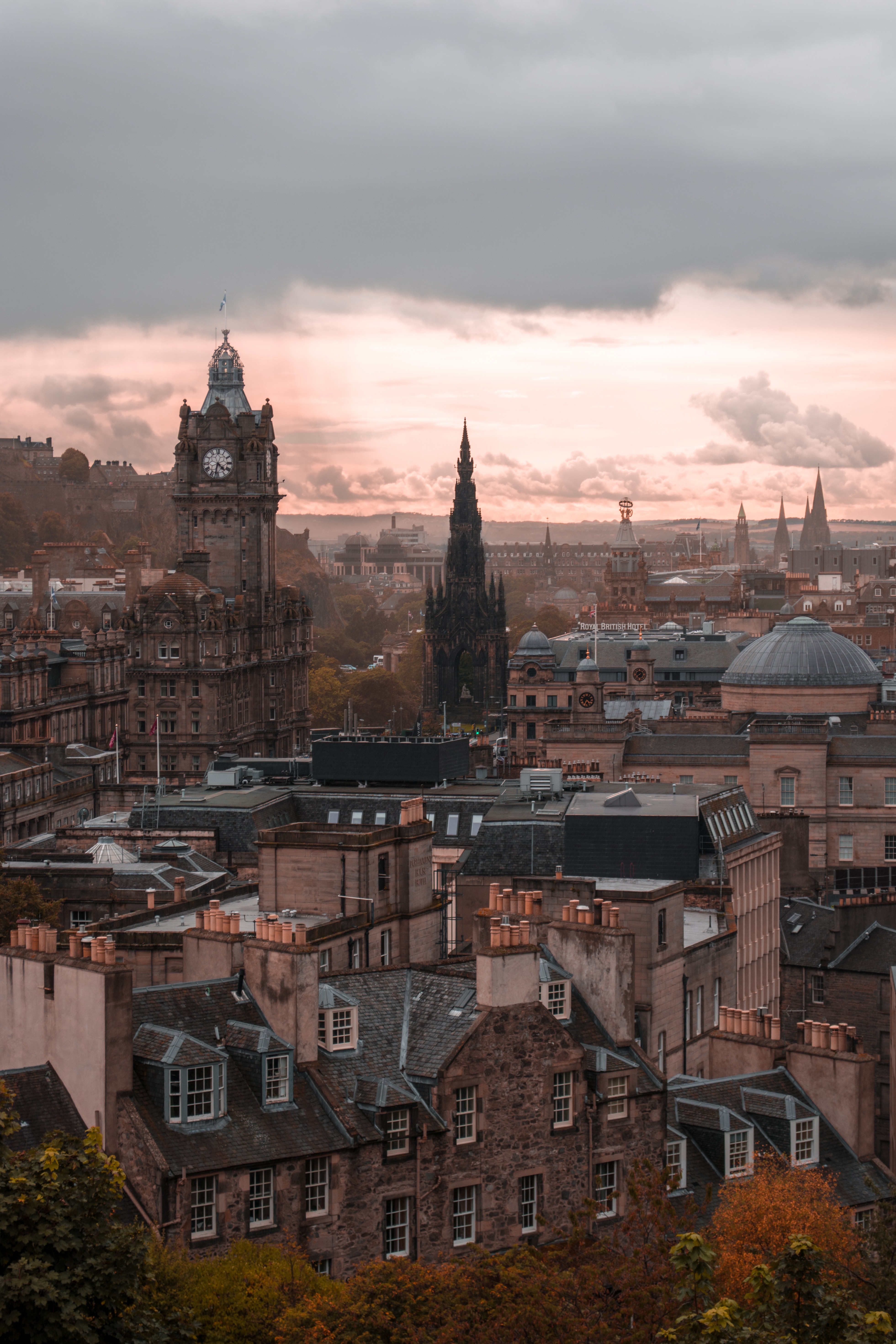 edinburgh, city, architecture, cities, building, view from above, old