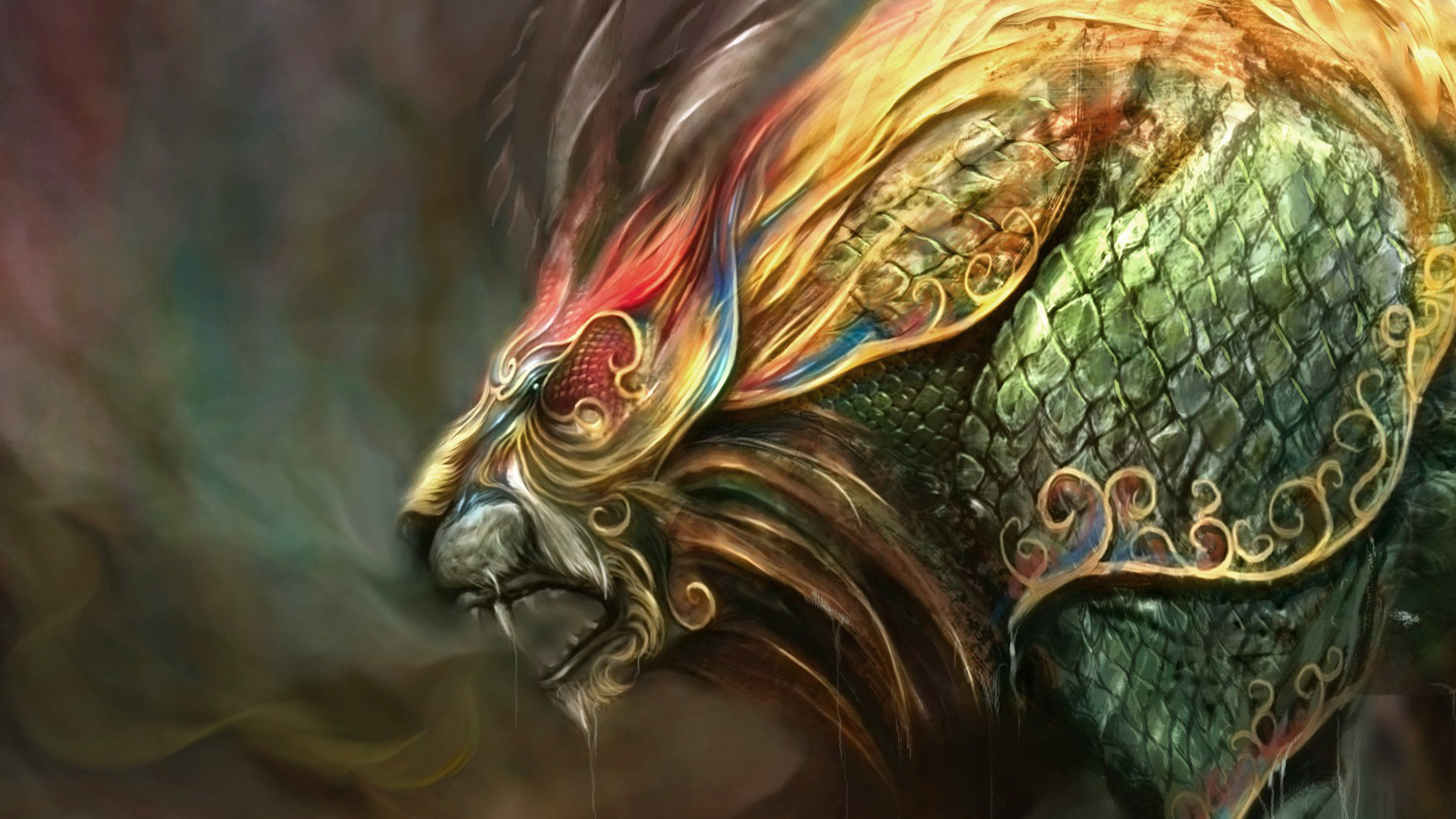 Free download wallpaper Fantasy, Lion, Colors, Colorful, Creature, Fantasy Animals on your PC desktop