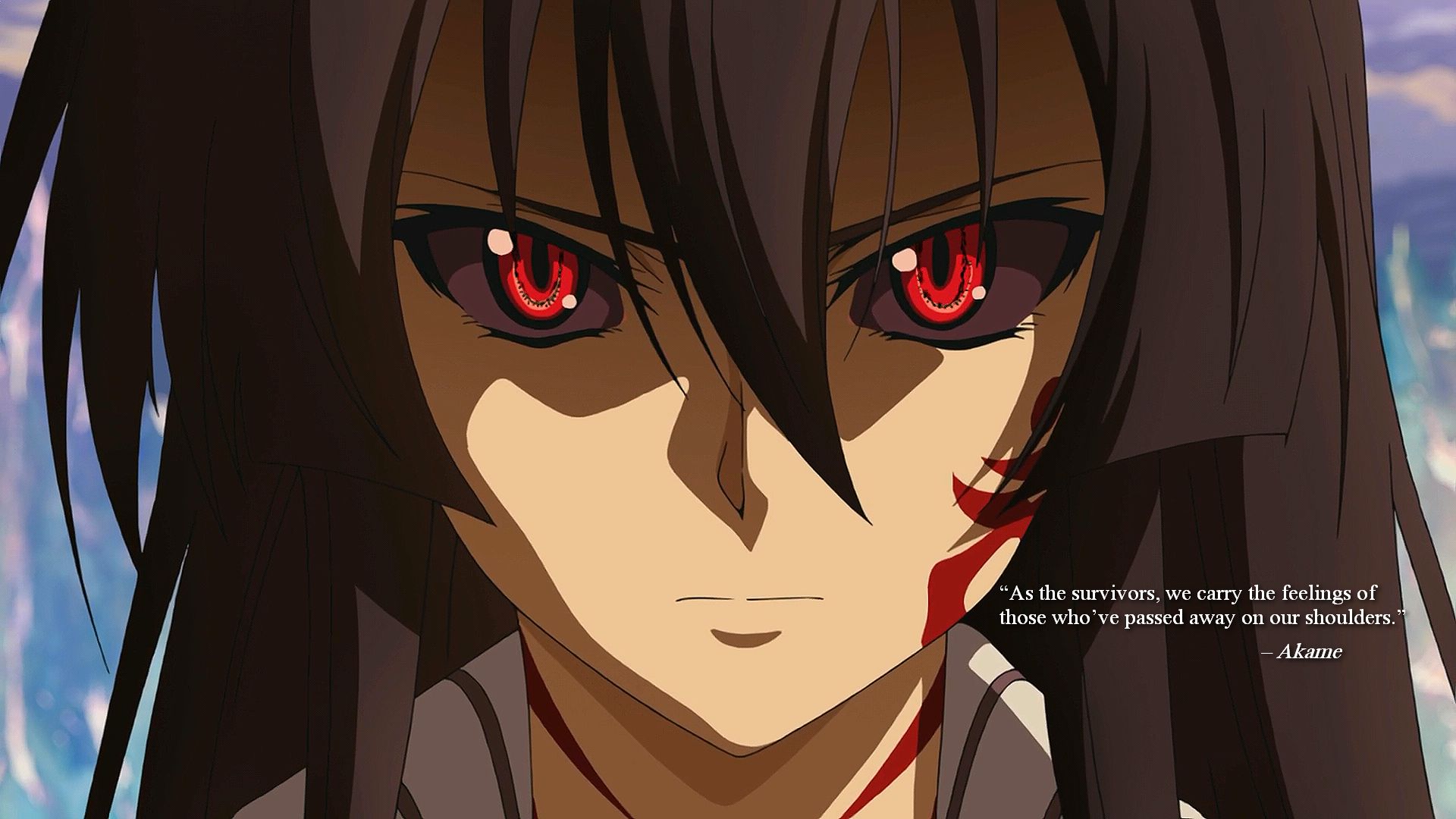 Free download wallpaper Anime, Tattoo, Red Eyes, Black Hair, Akame (Akame Ga Kill!), Akame Ga Kill! on your PC desktop