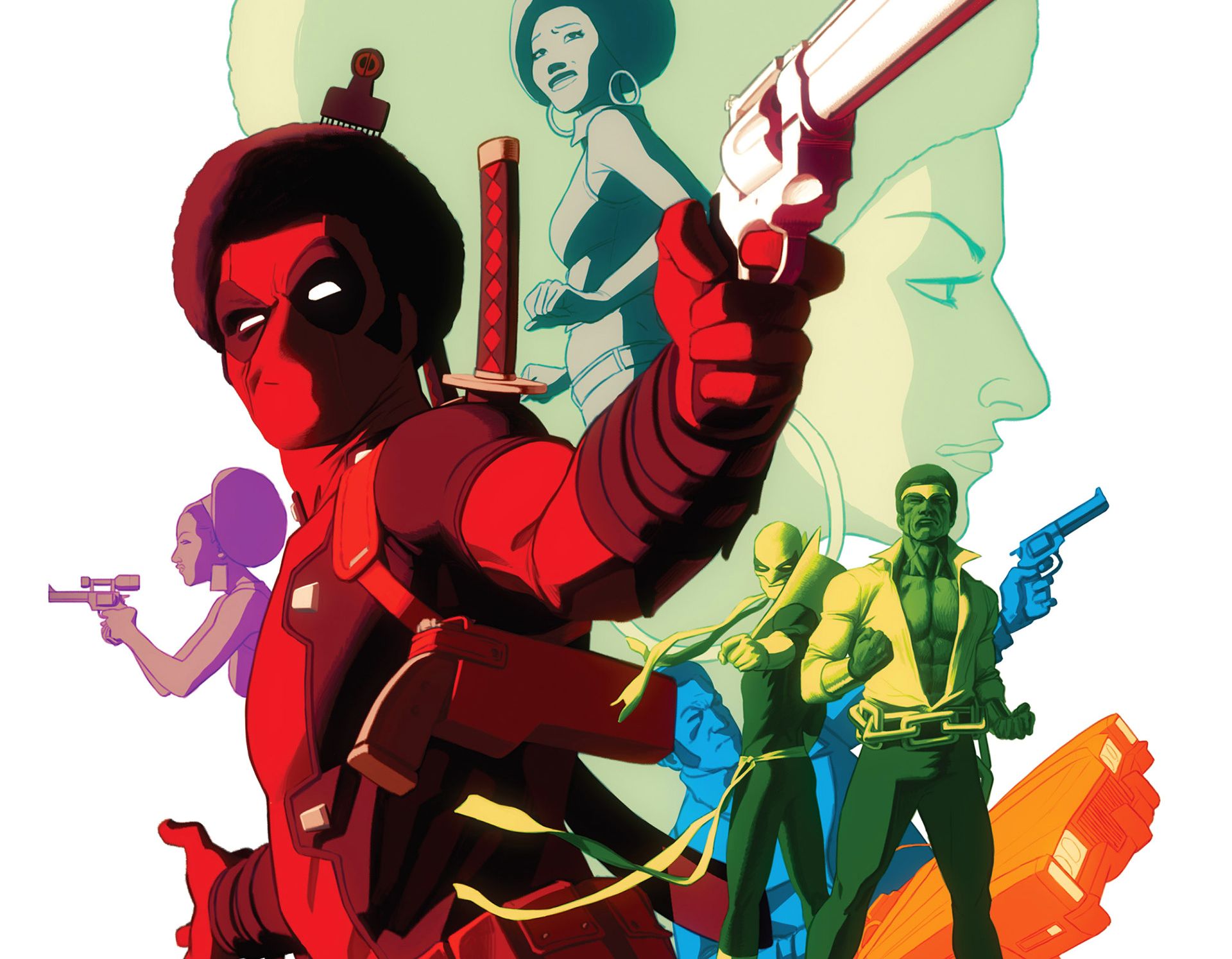 Baixe gratuitamente a imagem Deadpool, História Em Quadrinhos, Luke Cage, Punho De Ferro (Marvel Comics), Cavaleiro Nebuloso na área de trabalho do seu PC