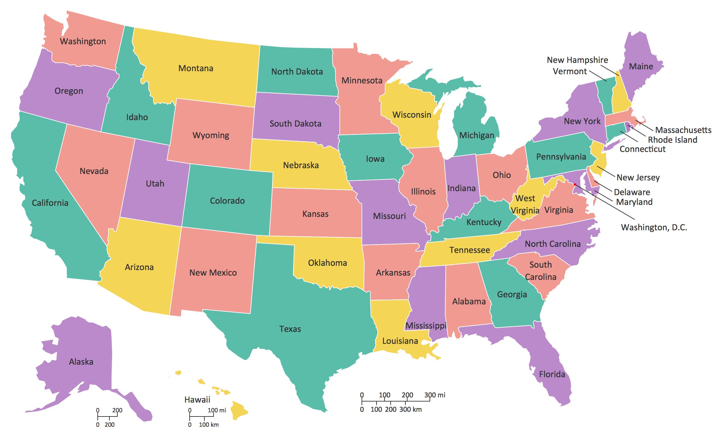Laden Sie Karte Der Vereinigten Staaten Von Amerika HD-Desktop-Hintergründe herunter