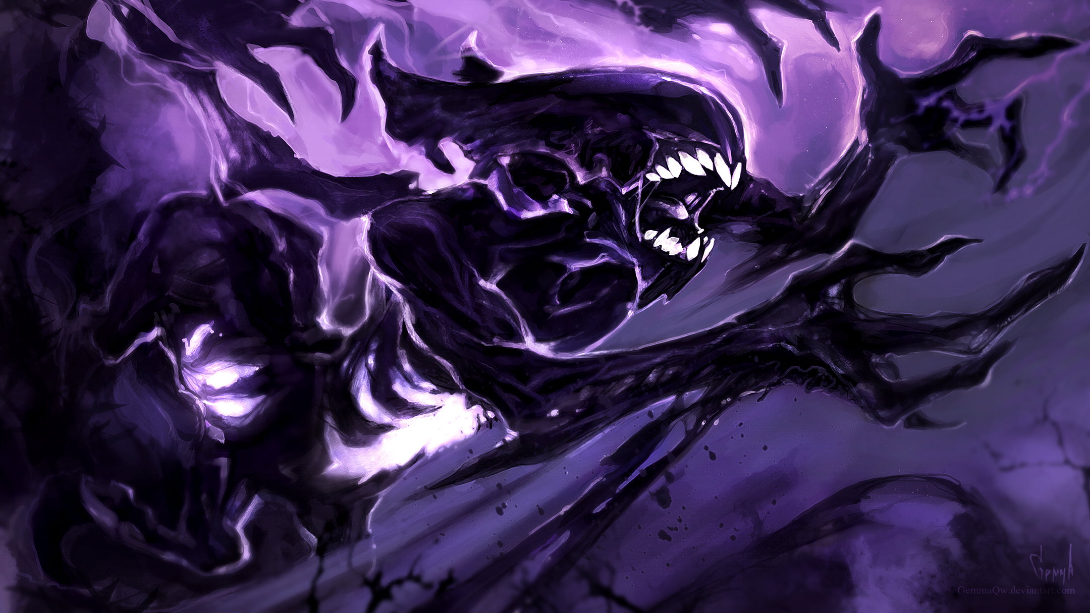 Download mobile wallpaper Dota 2, Dark, Purple, Creature, Video Game, Dota, Bane (Dota 2) for free.