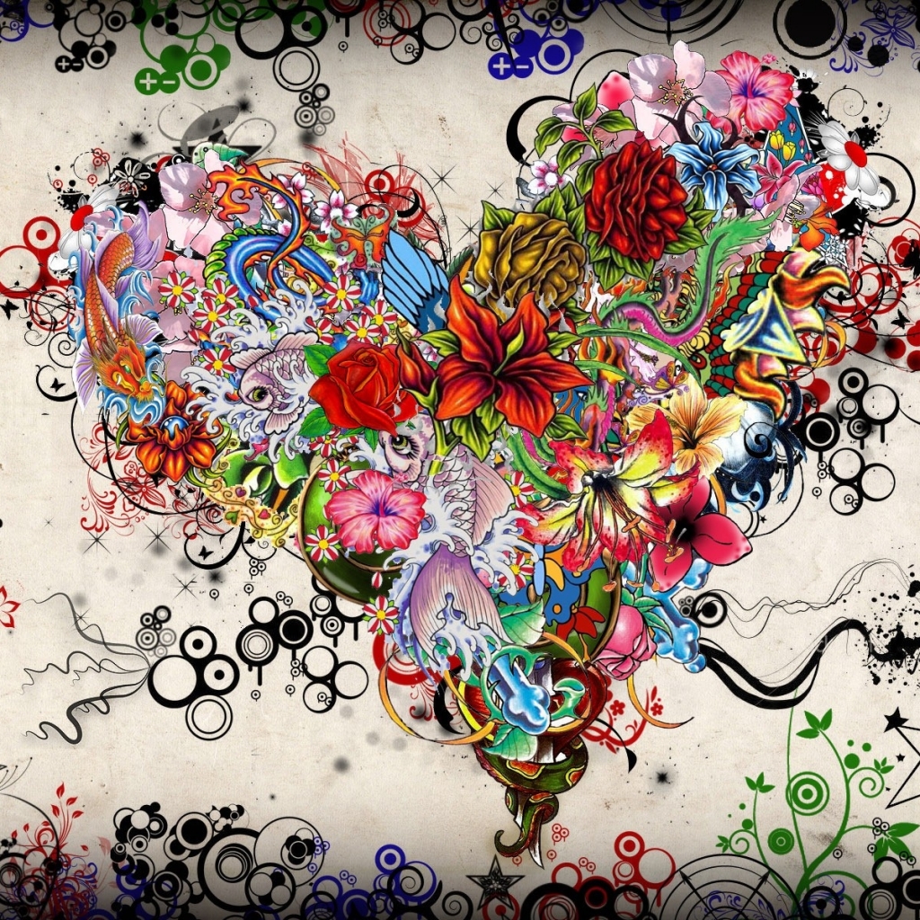 Download mobile wallpaper Valentine's Day, Heart, Artistic, Psychedelic for free.