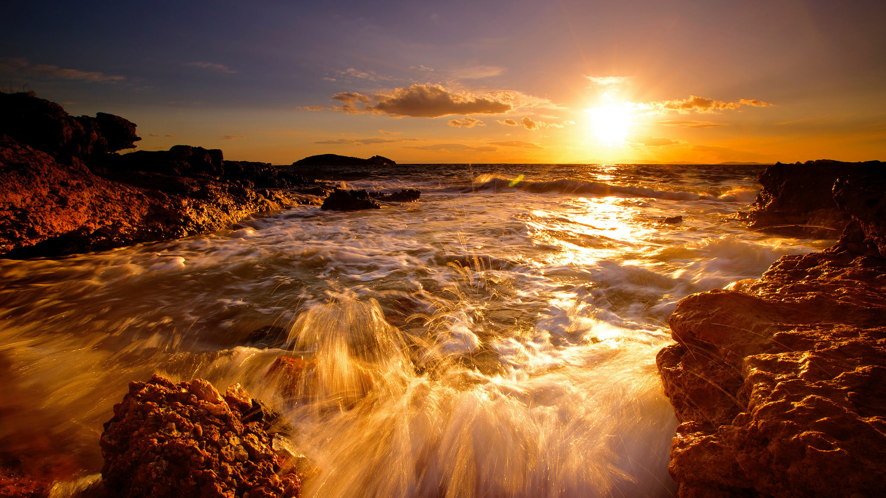 Free download wallpaper Sunset, Sea, Horizon, Ocean, Earth on your PC desktop