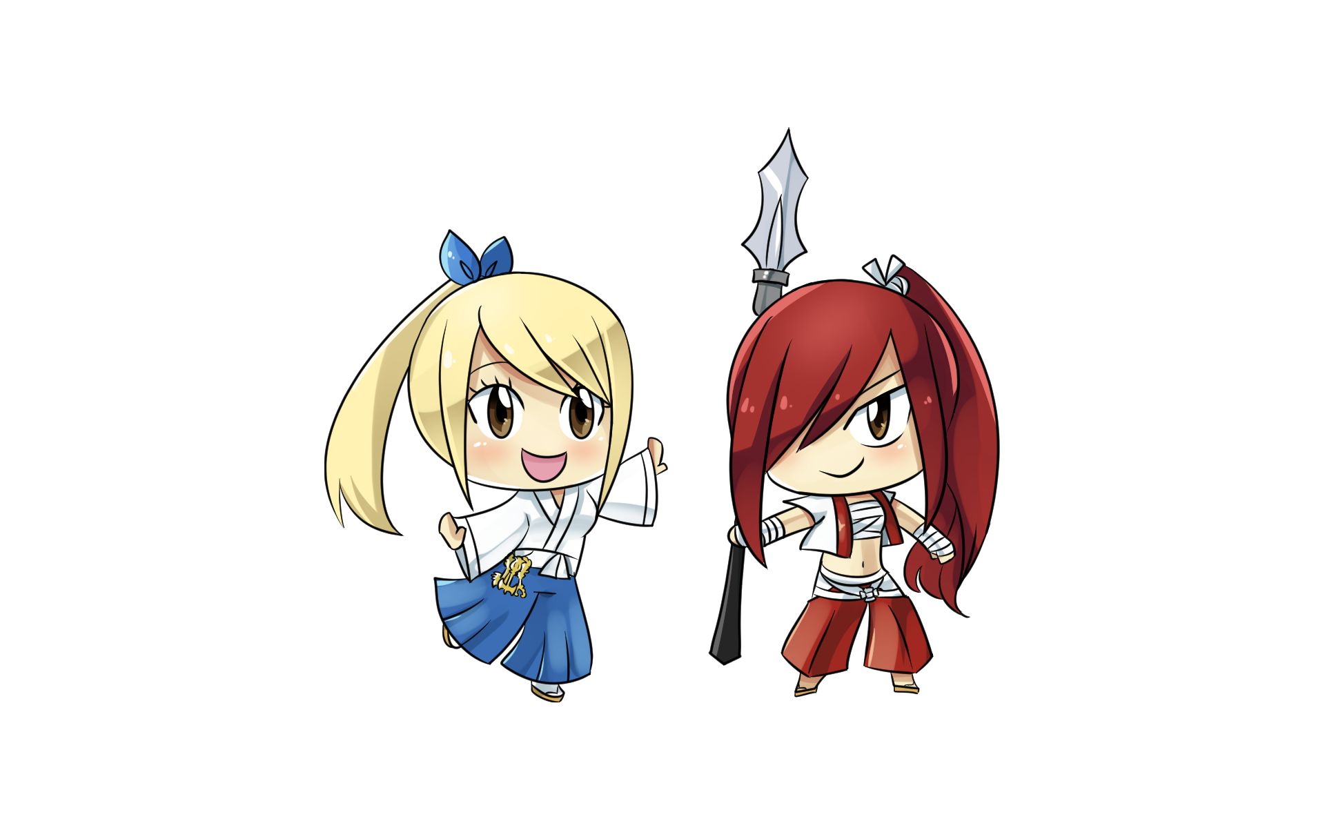 Download mobile wallpaper Anime, Fairy Tail, Lucy Heartfilia, Erza Scarlet for free.