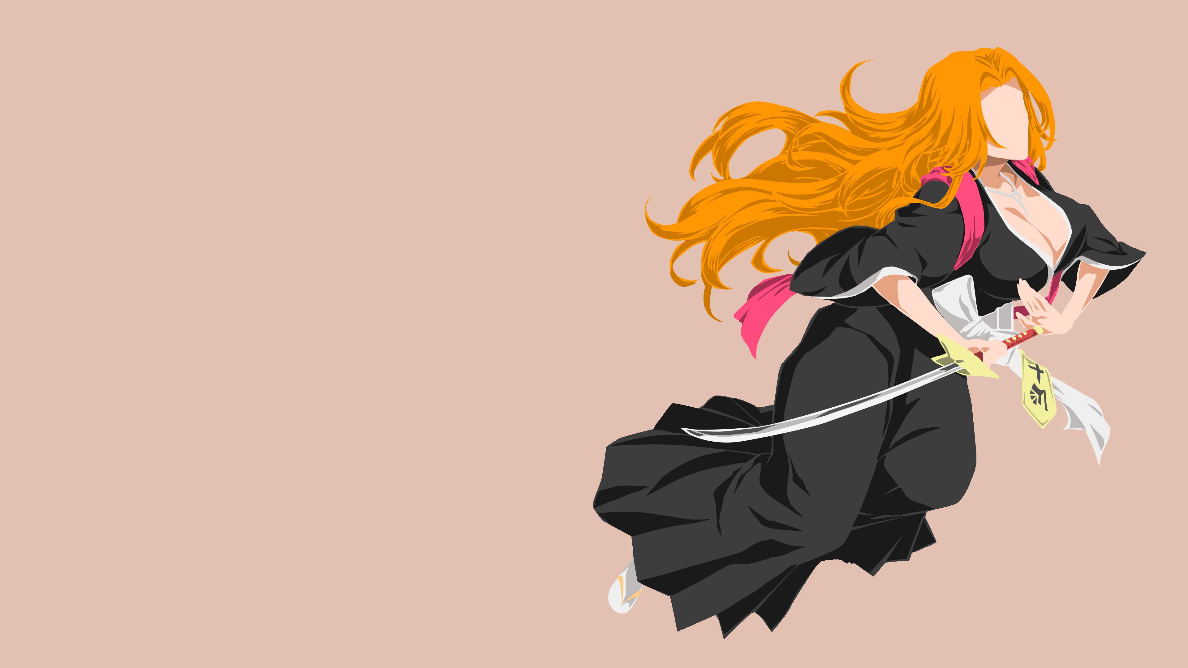 Laden Sie das Bleach, Minimalistisch, Animes, Rangiku Matsumoto-Bild kostenlos auf Ihren PC-Desktop herunter