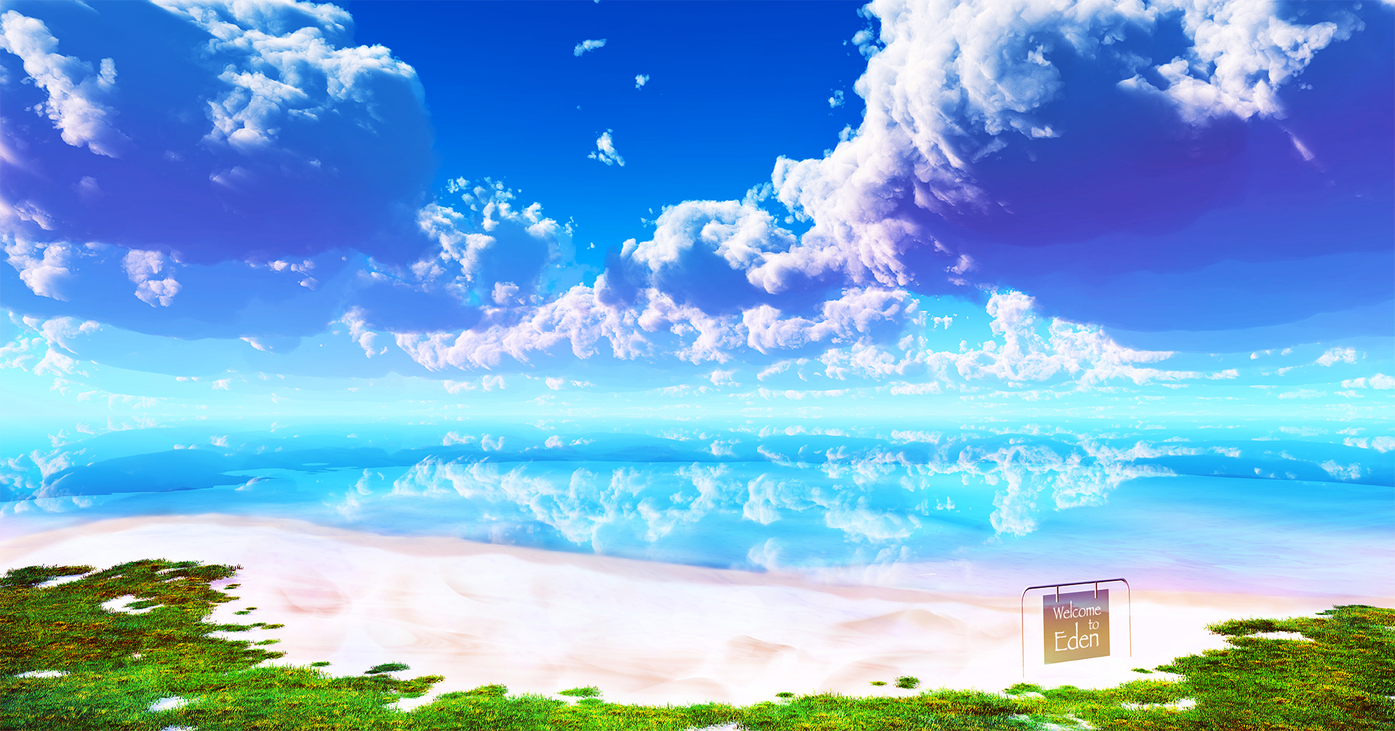 Download mobile wallpaper Anime, Beach, Cloud for free.