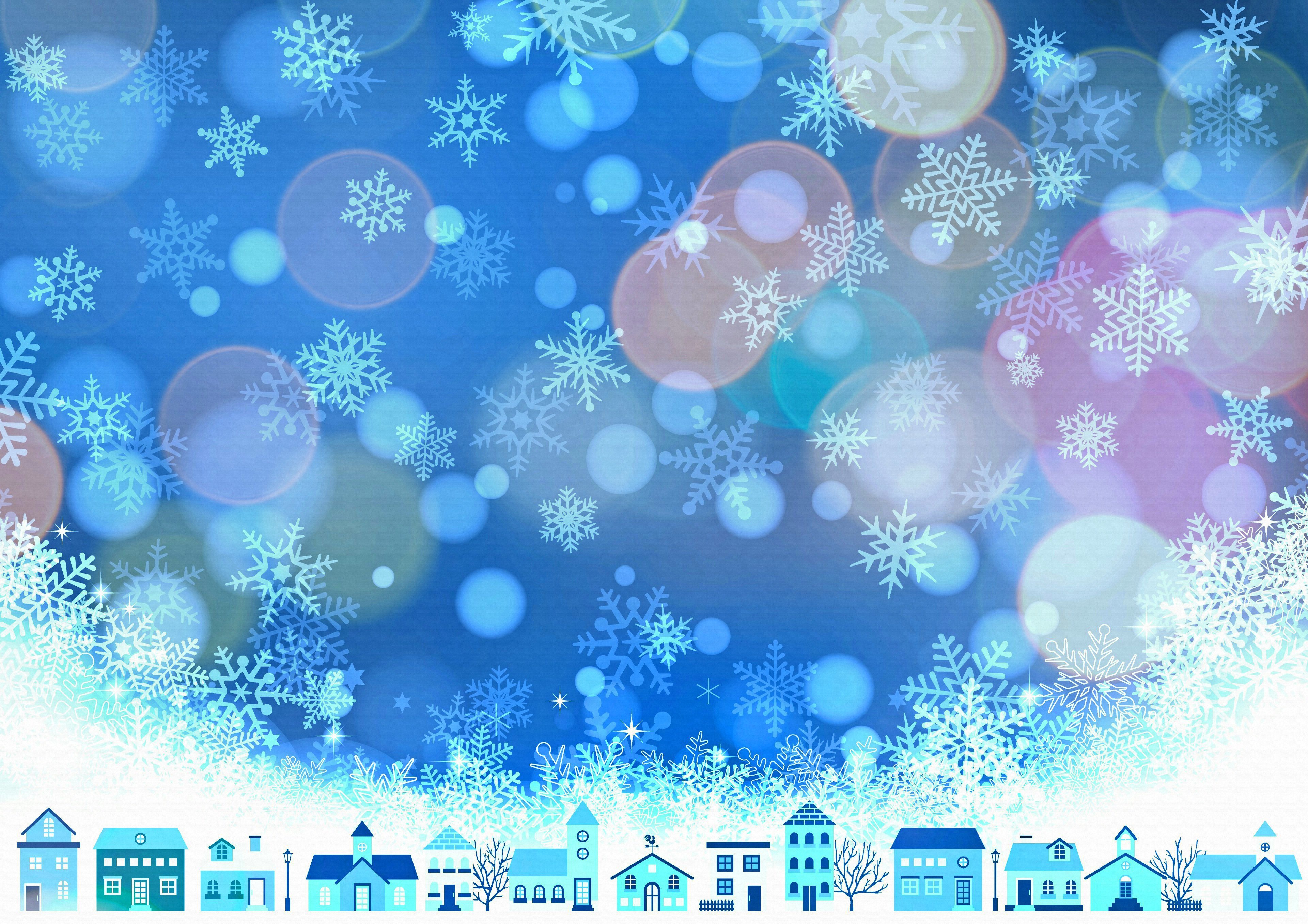 Download mobile wallpaper Winter, House, Artistic, Snowflake for free.