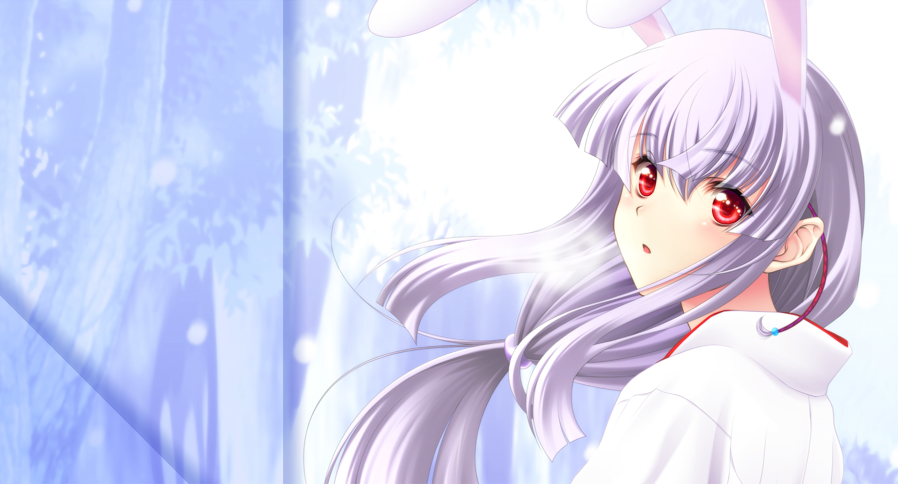 Download mobile wallpaper Anime, Original, Blush, Red Eyes, Long Hair, White Hair, Animal Ears, Bunny Ears, Japanese Clothes for free.