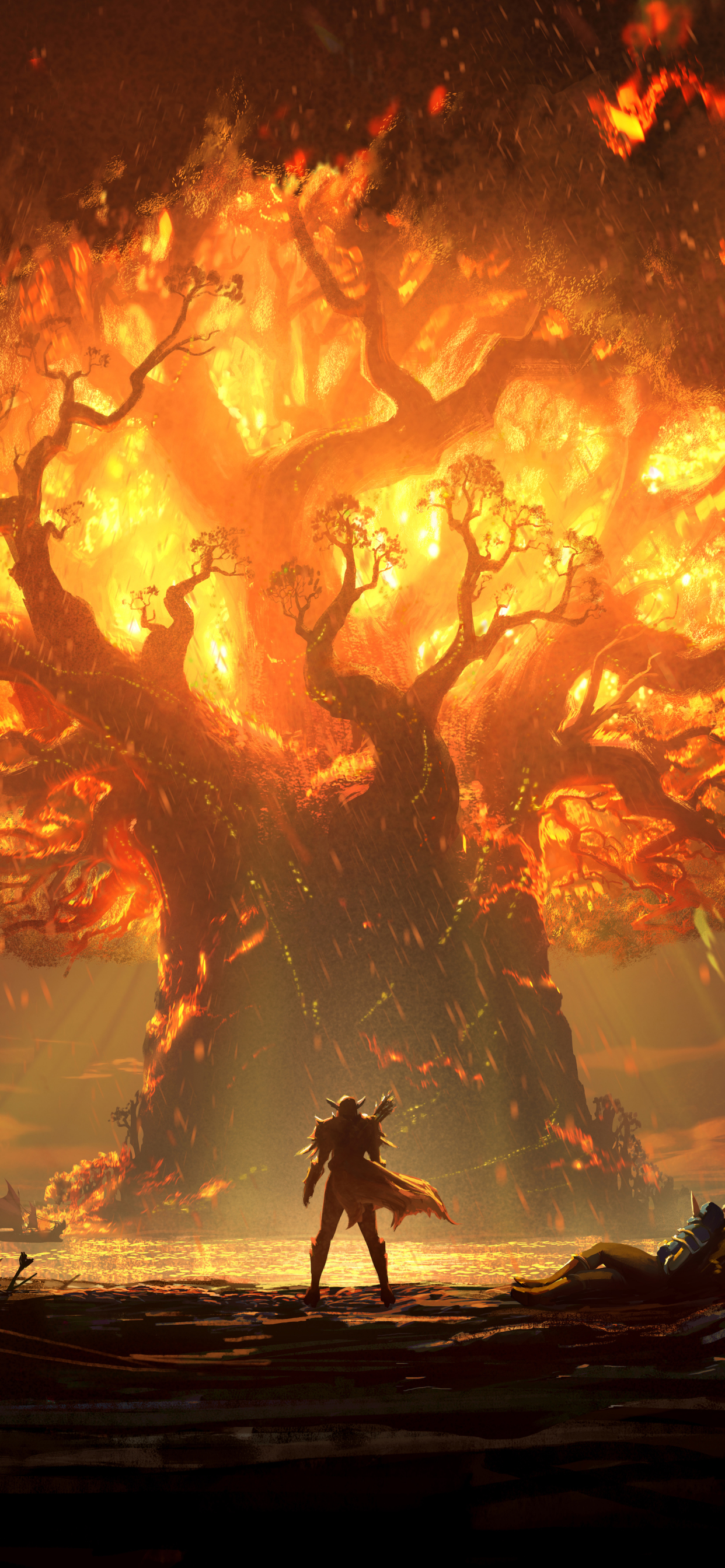 Скачать картинку Дерево, Воин, Видеоигры, Мир Warcraft, Мир Warcraft: Битва За Азерот в телефон бесплатно.