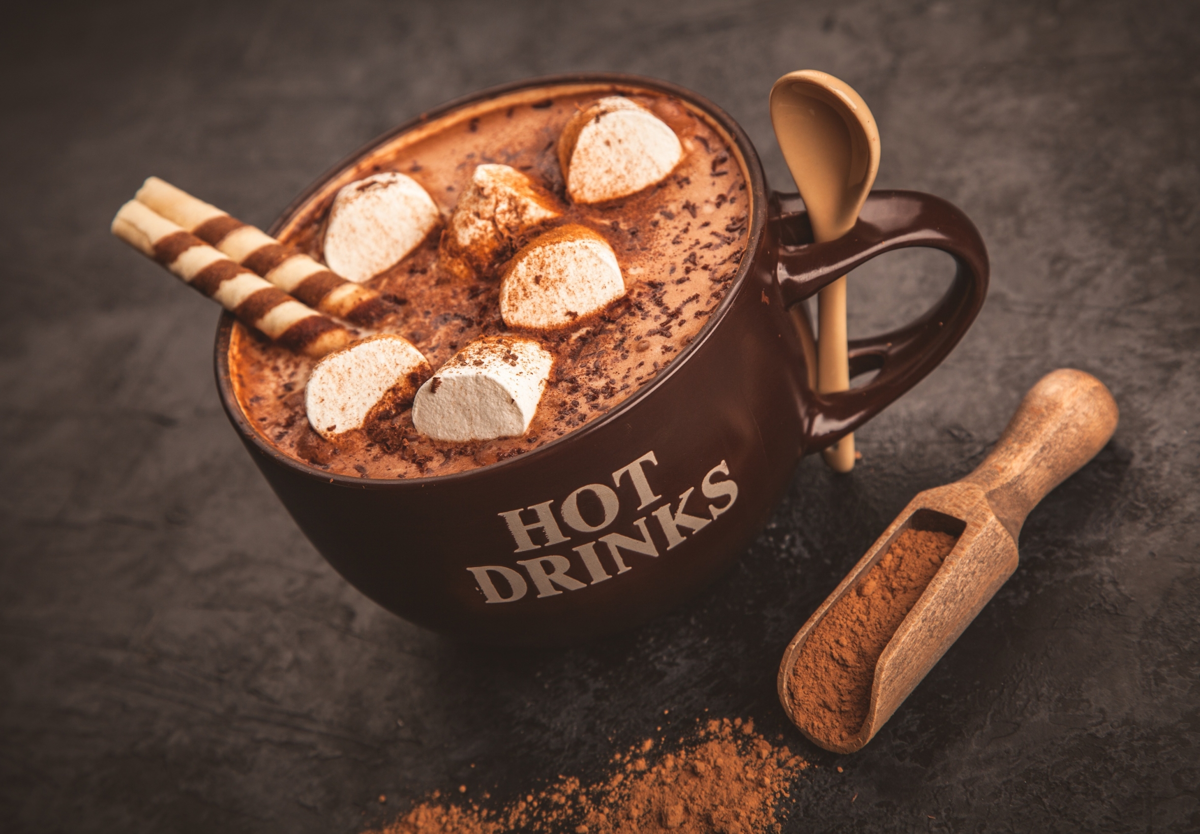 Download mobile wallpaper Food, Cup, Marshmallow, Hot Chocolate for free.