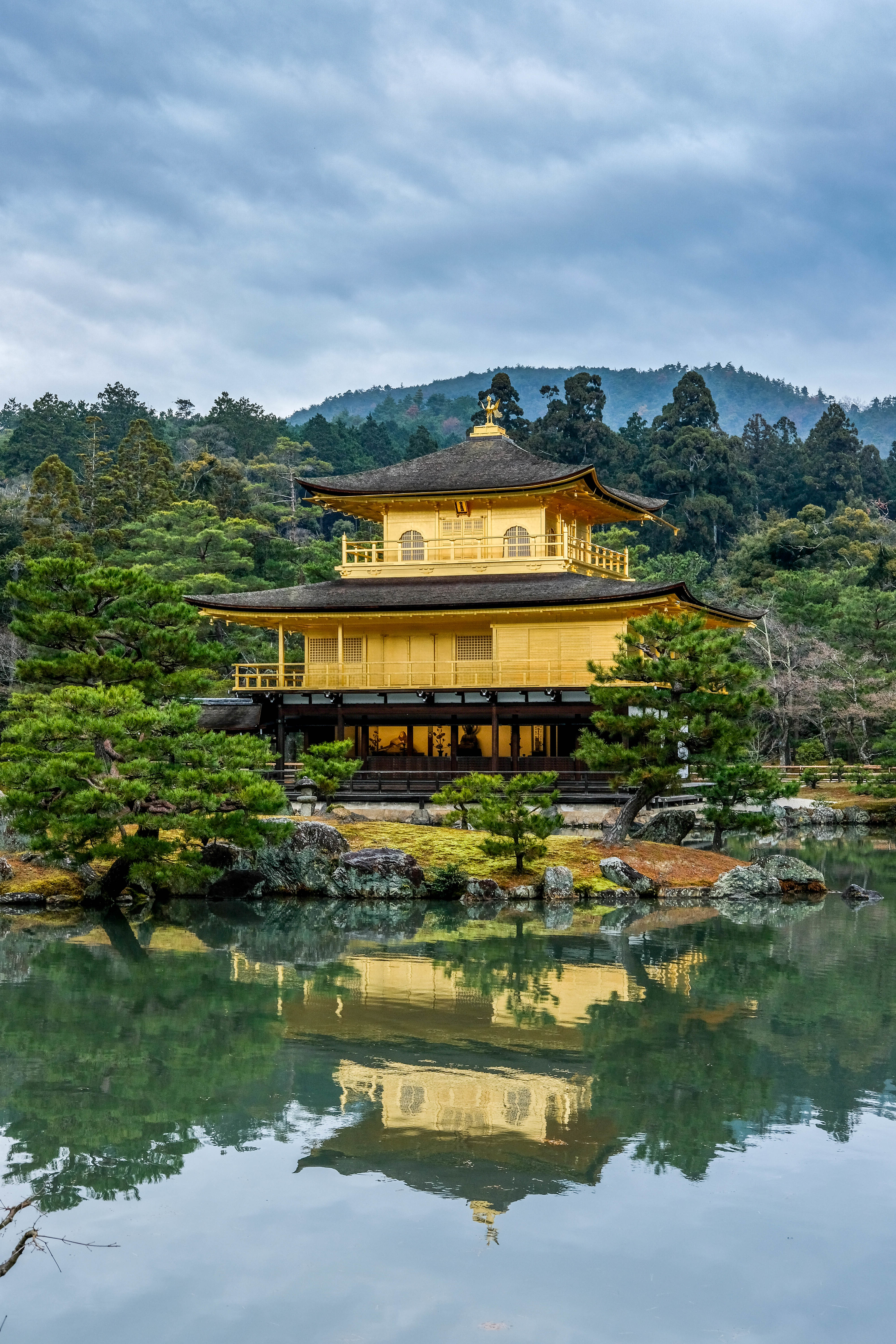 japan, nature, architecture, building, reflection, pagoda, temple Panoramic Wallpaper