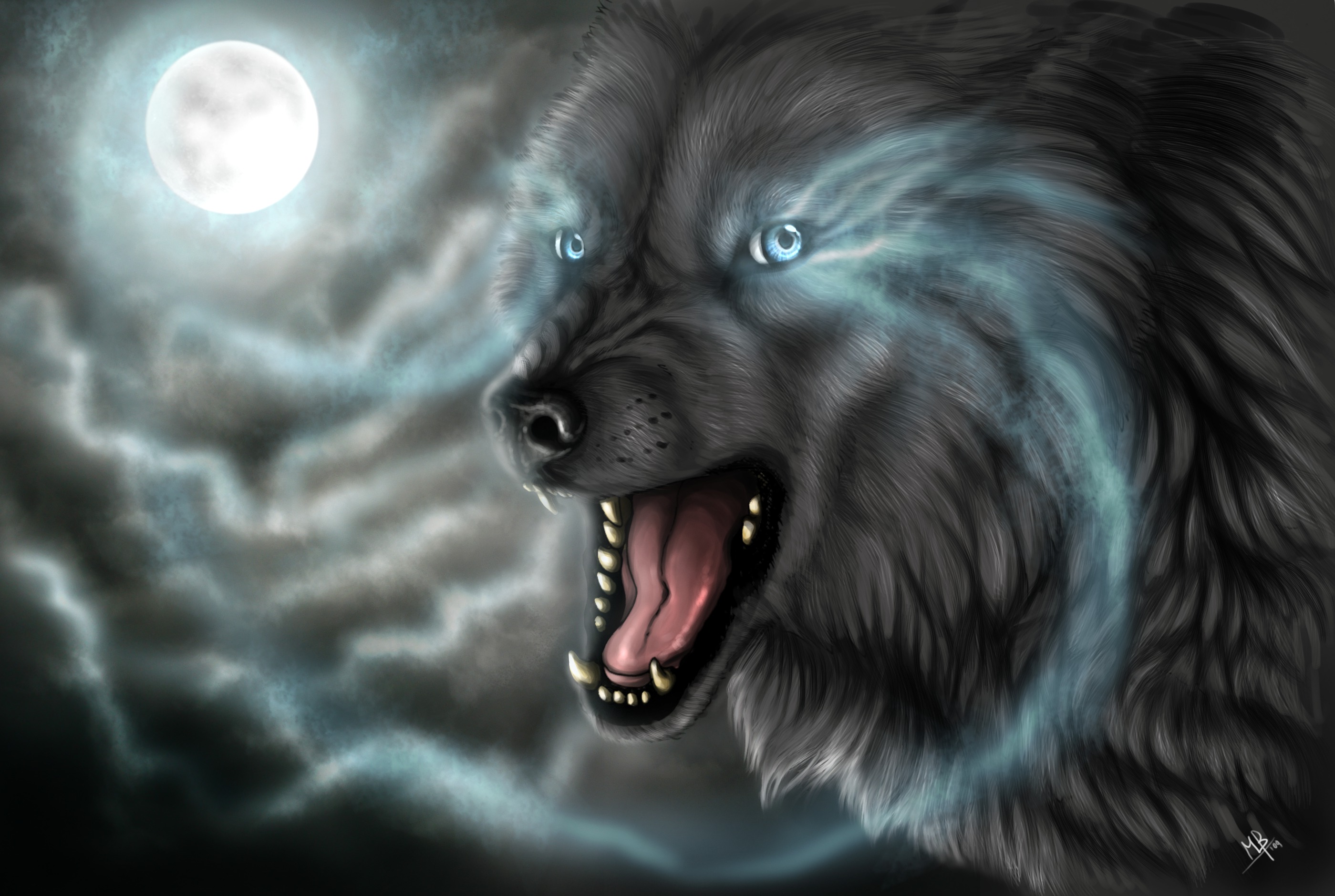 Download mobile wallpaper Wolf, Animal, Dark for free.