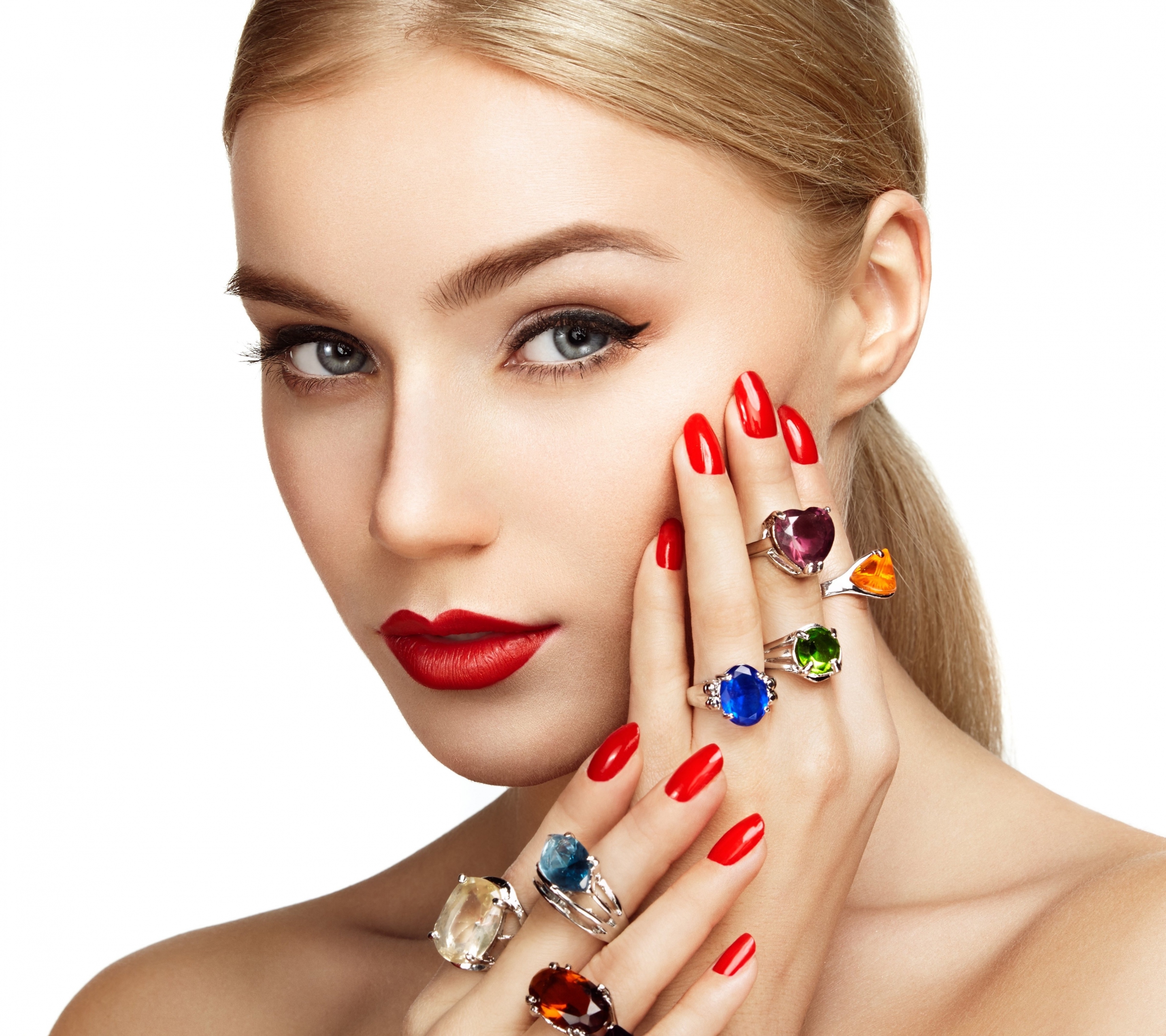 Free download wallpaper Jewelry, Hand, Ring, Portrait, Face, Women on your PC desktop