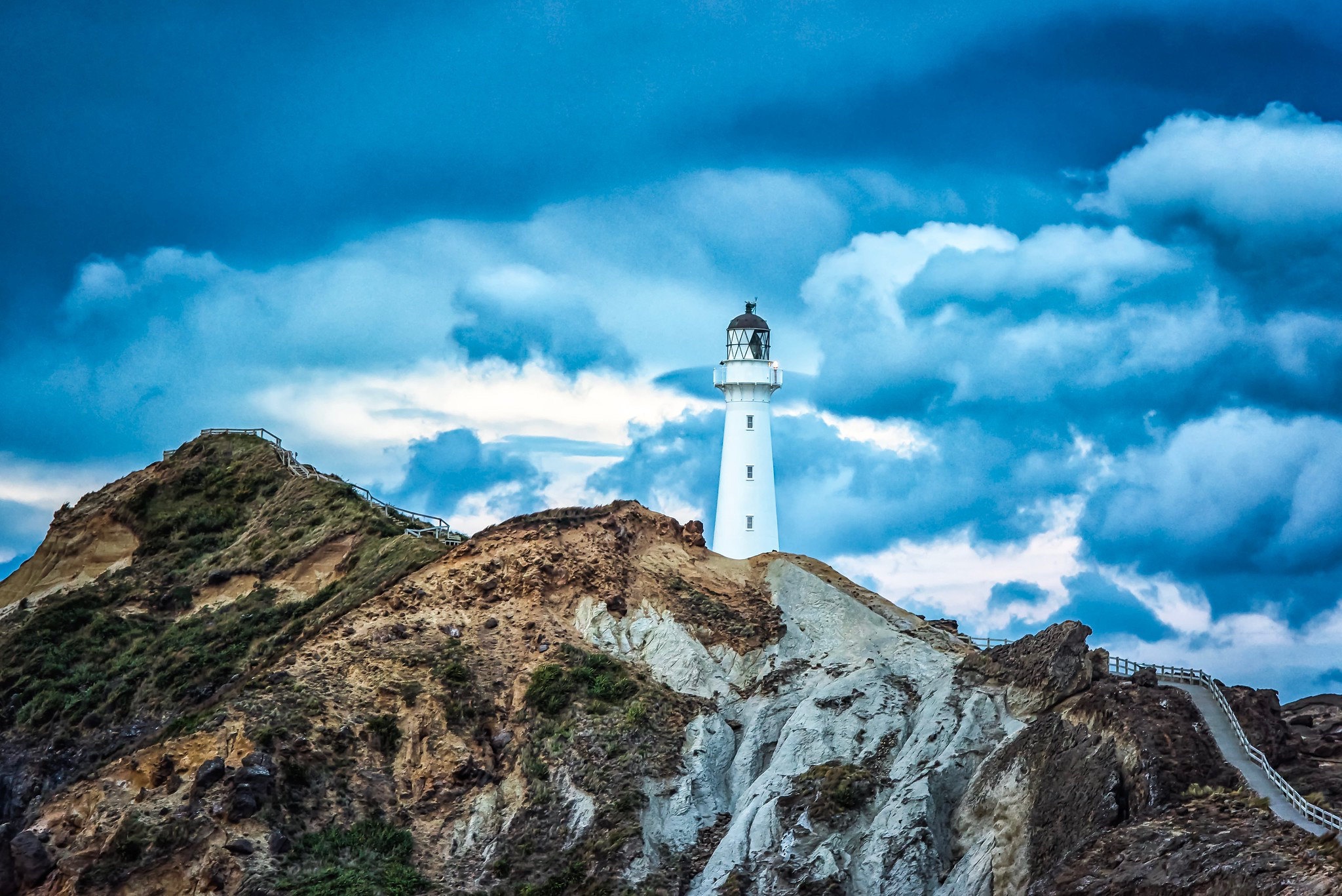 Free download wallpaper Building, New Zealand, Lighthouse, Cloud, Man Made on your PC desktop