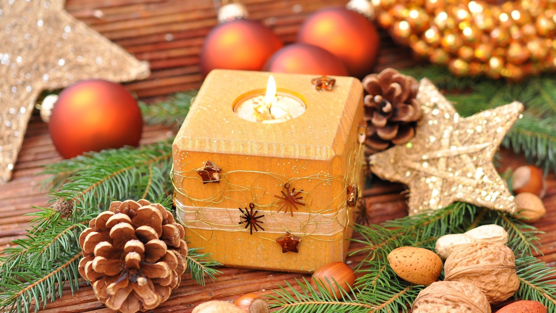candle, holidays, new year, decorations, holiday Full HD