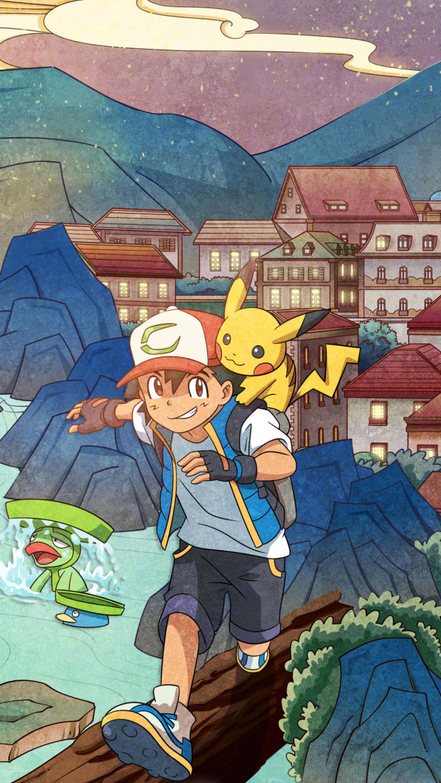 Handy-Wallpaper Pokémon, Pikachu, Animes, Ash Ketchum, Pokémon Der Film: Geheimnisse Des Dschungels kostenlos herunterladen.