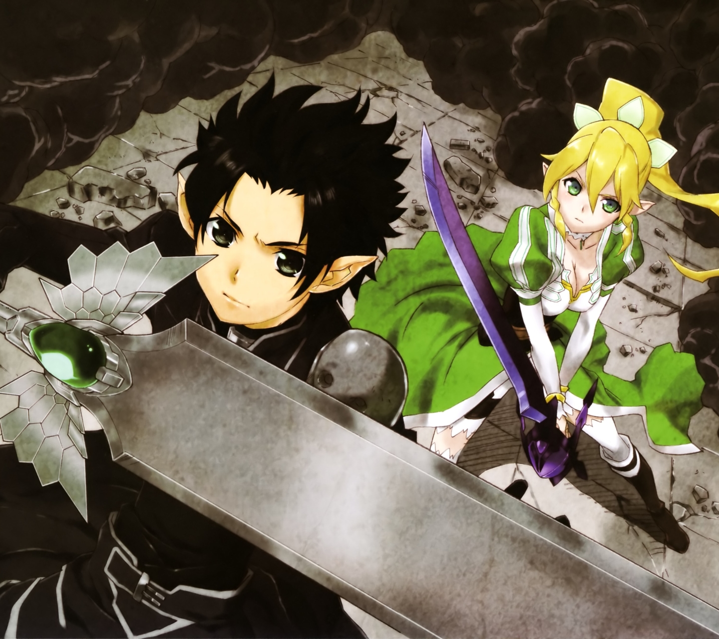 Handy-Wallpaper Animes, Sword Art Online, Kirito (Schwertkunst Online), Leafa (Schwertkunst Online) kostenlos herunterladen.