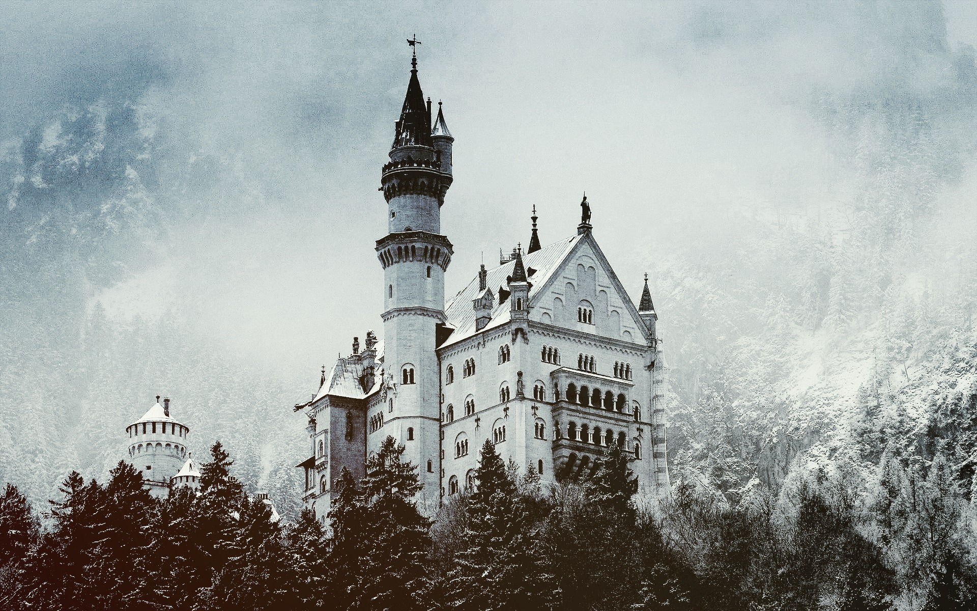 Laden Sie das Schloss Neuschwanstein, Menschengemacht-Bild kostenlos auf Ihren PC-Desktop herunter