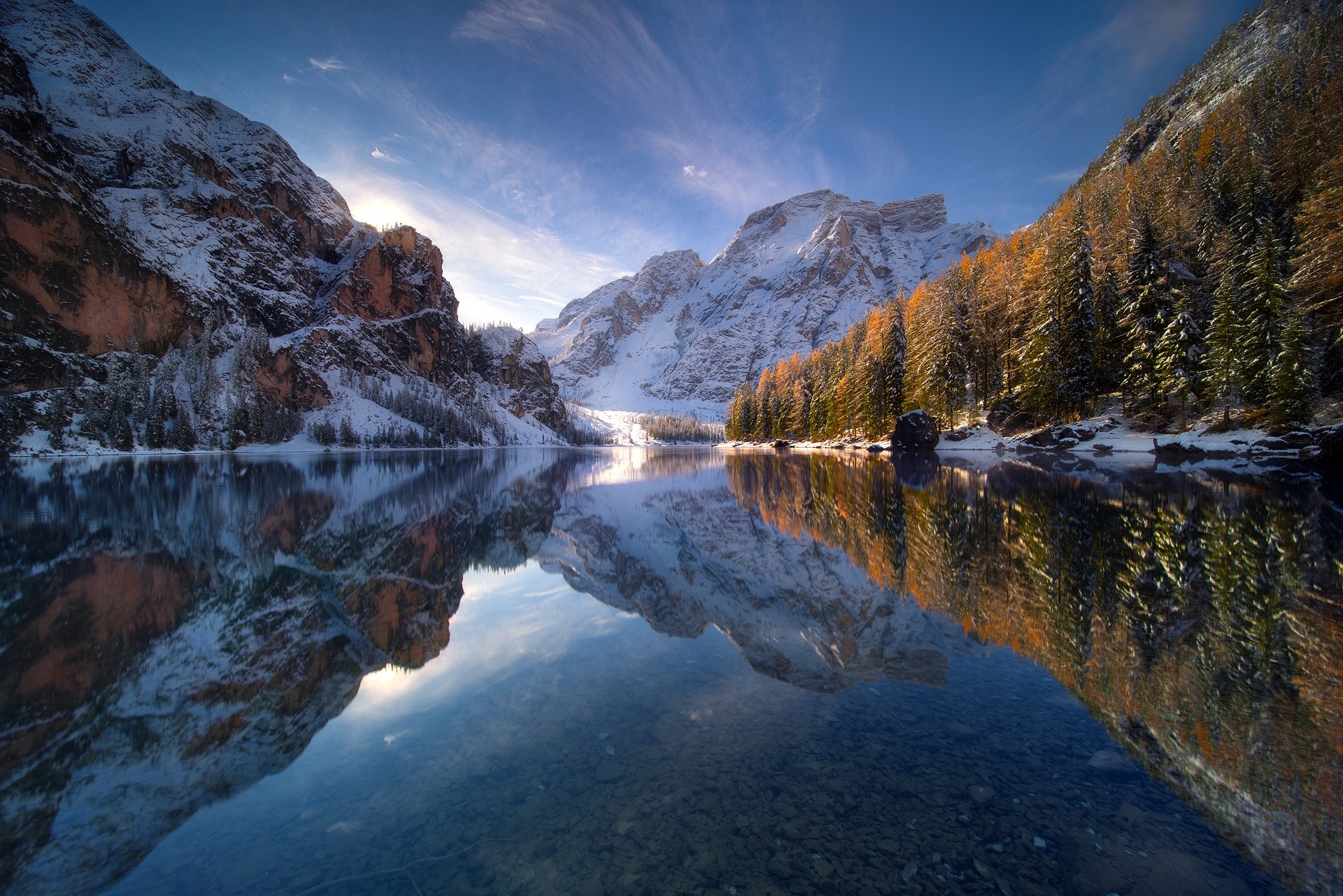 Baixe gratuitamente a imagem Inverno, Natureza, Montanha, Lago, Terra/natureza, Reflecção na área de trabalho do seu PC