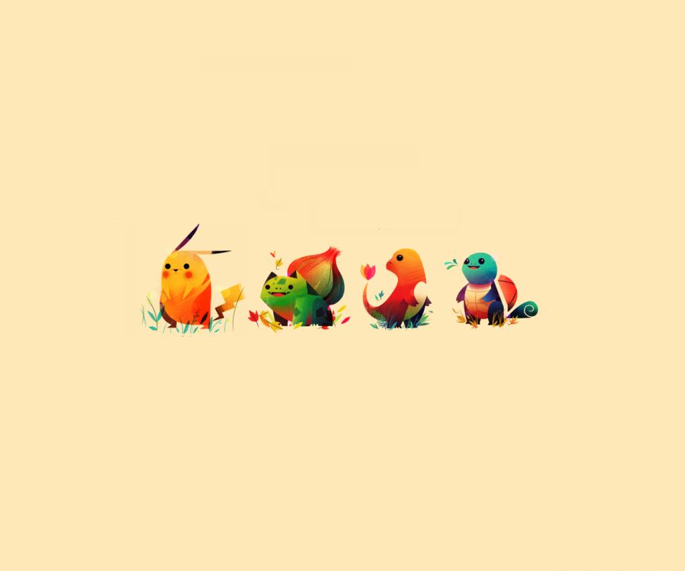 Handy-Wallpaper Pokémon, Pikachu, Animes, Bisasam (Pokémon), Glumanda (Pokémon), Schiggy (Pokémon), Starter Pokémon kostenlos herunterladen.