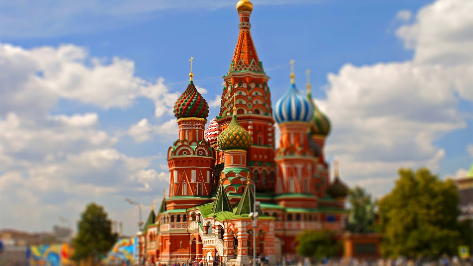 religious, saint basil's cathedral, architecture, building, cathedral, moscow, russia, tilt shift, cathedrals