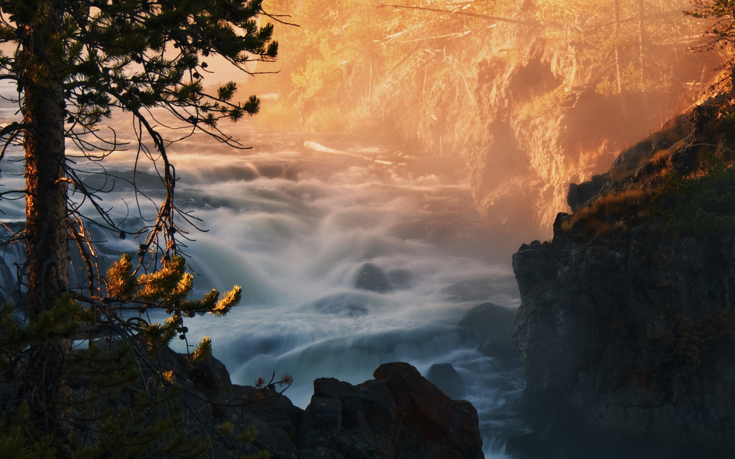 PCデスクトップに風景, 自然, 川, 滝画像を無料でダウンロード