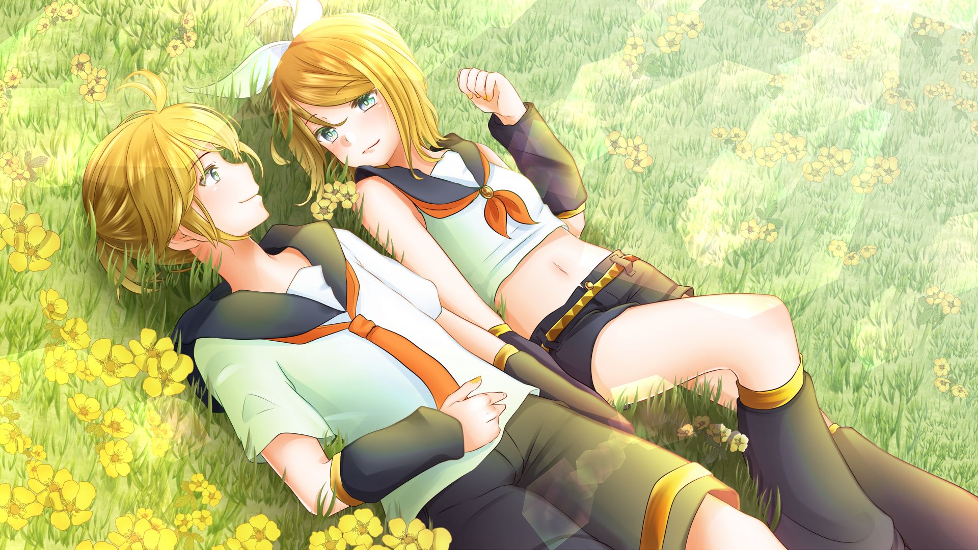 Free download wallpaper Anime, Vocaloid, Rin Kagamine, Len Kagamine on your PC desktop