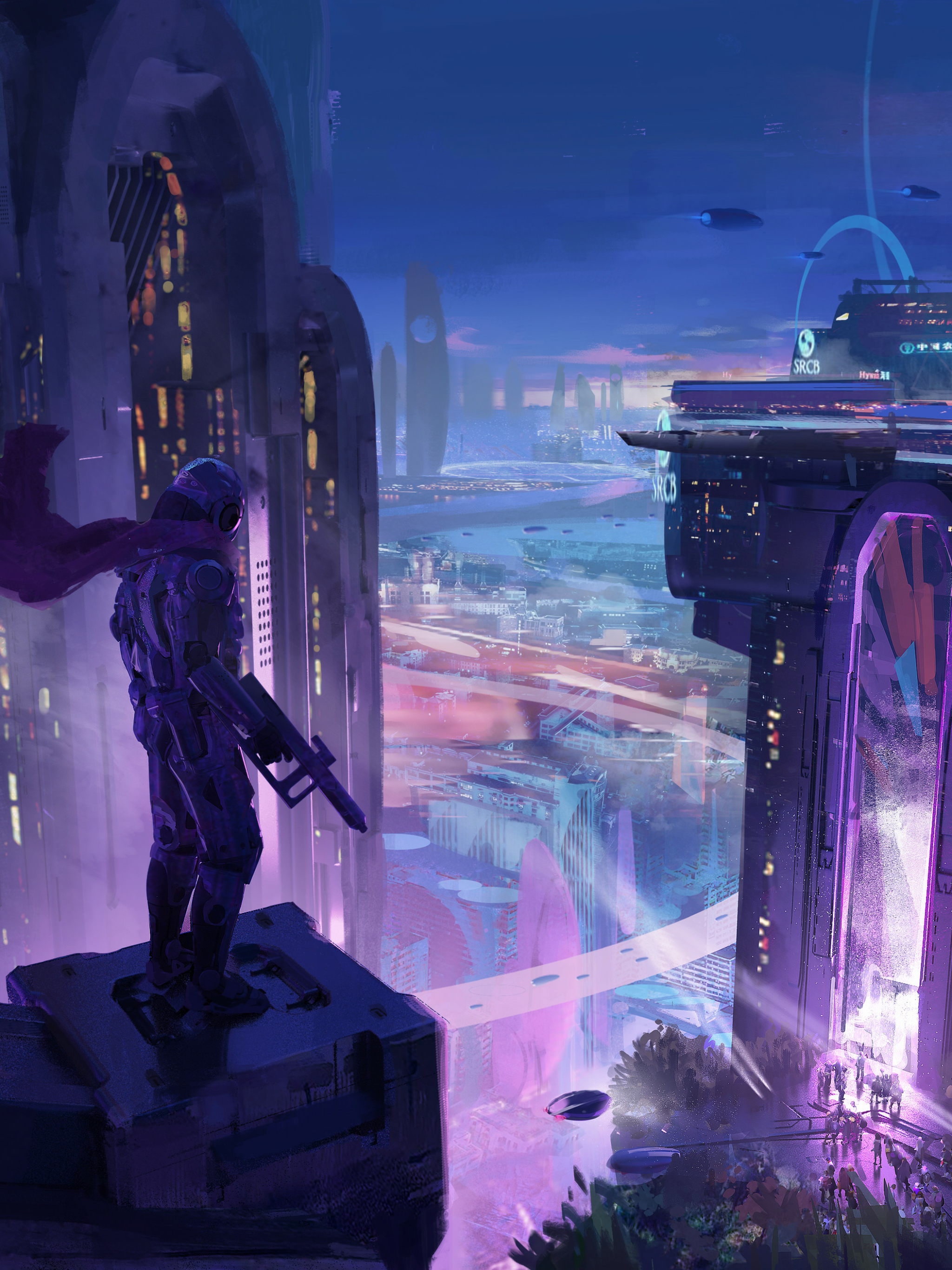 Download mobile wallpaper City, Cyberpunk, Sci Fi, Futuristic for free.