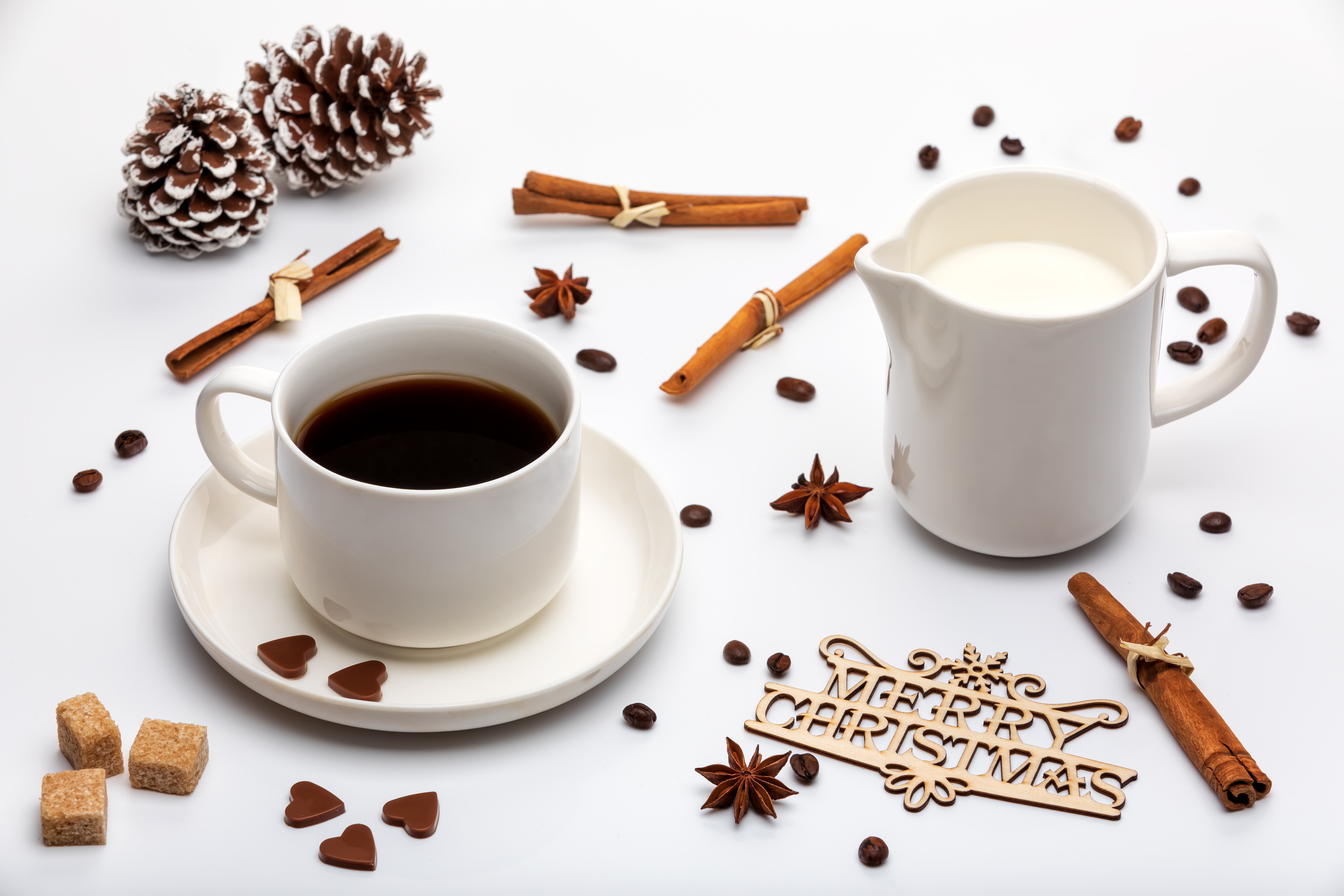 Handy-Wallpaper Tasse, Zimt, Nahrungsmittel, Frohe Weihnachten, Stillleben, Getränk, Kaffee kostenlos herunterladen.