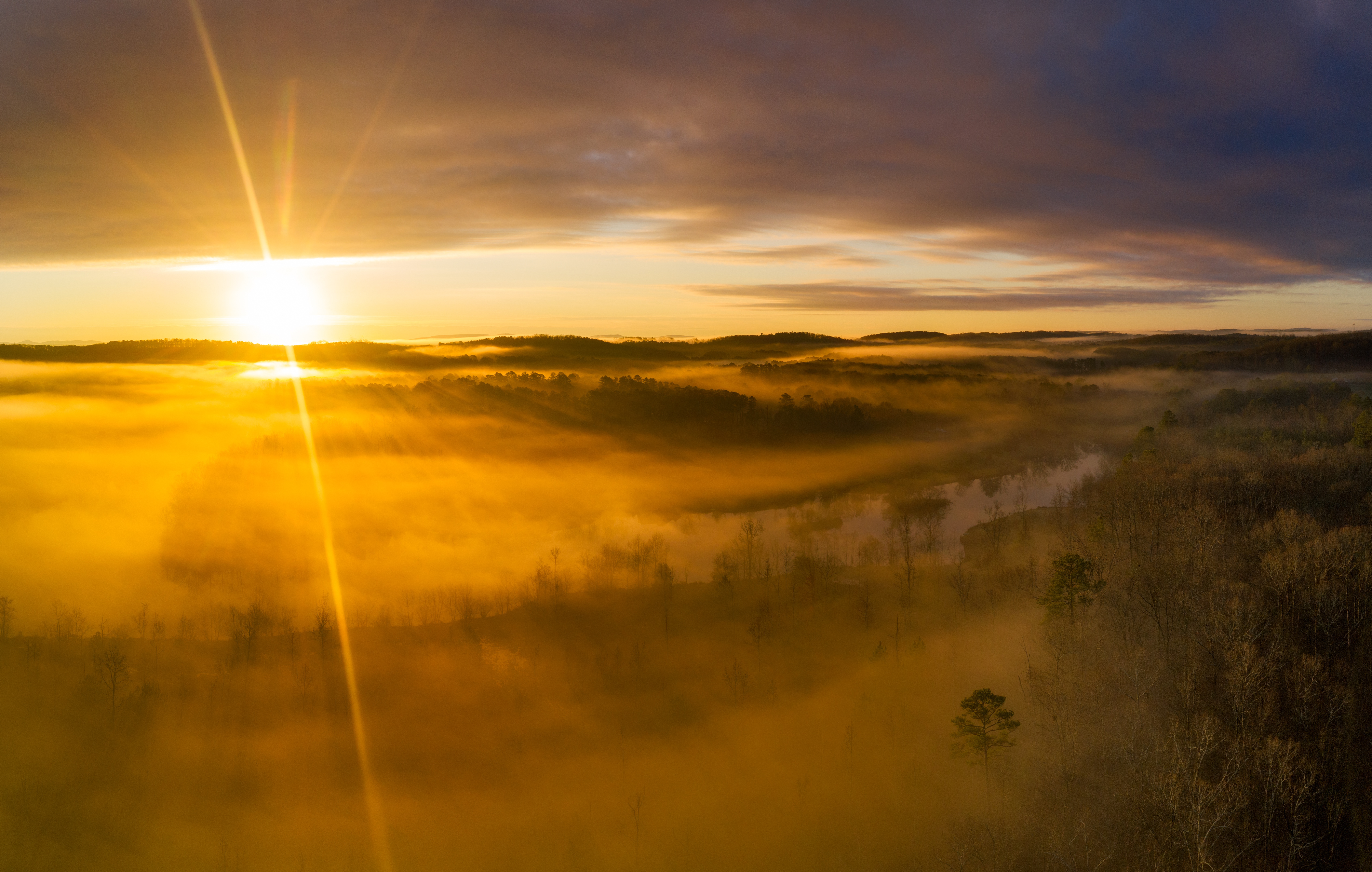 Free download wallpaper Landscape, Sun, Light, Fog, Sunrise, Earth on your PC desktop