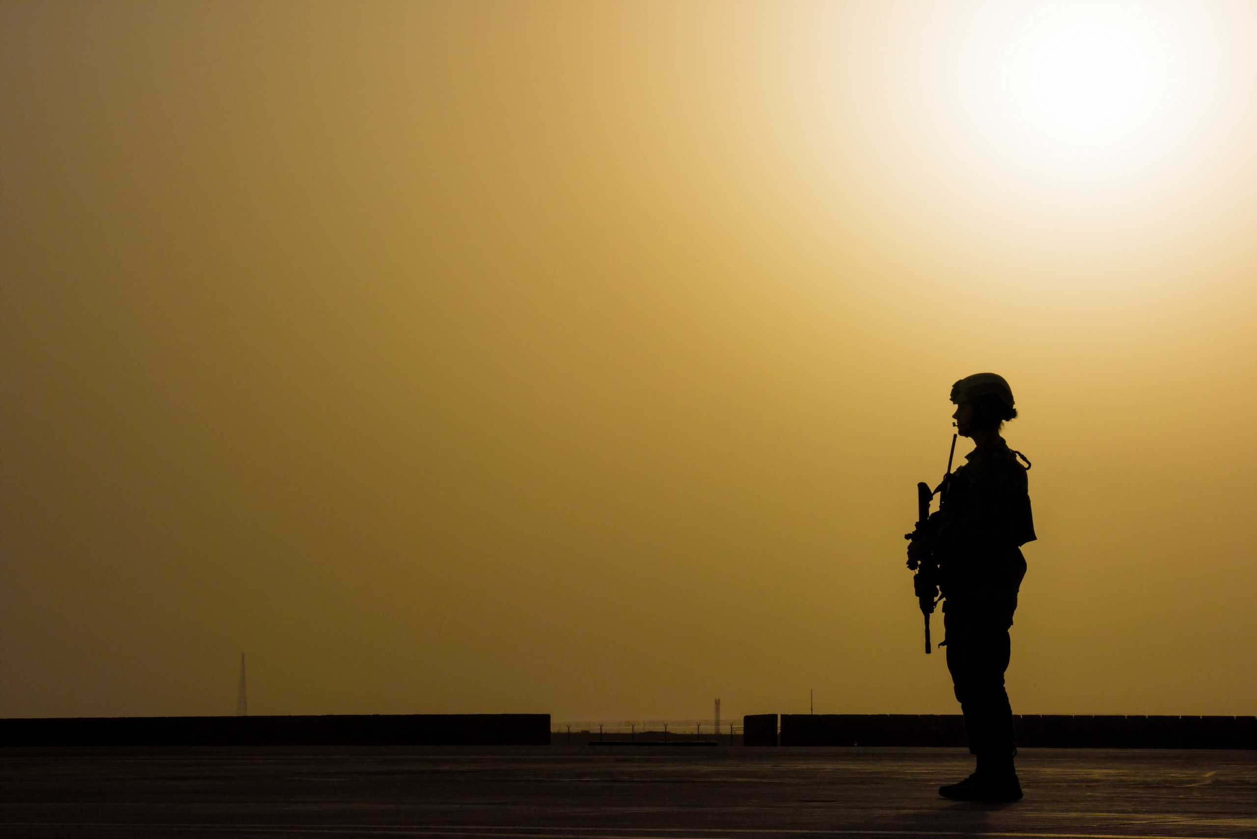 Free download wallpaper Weapon, Silhouette, Military, Soldier on your PC desktop