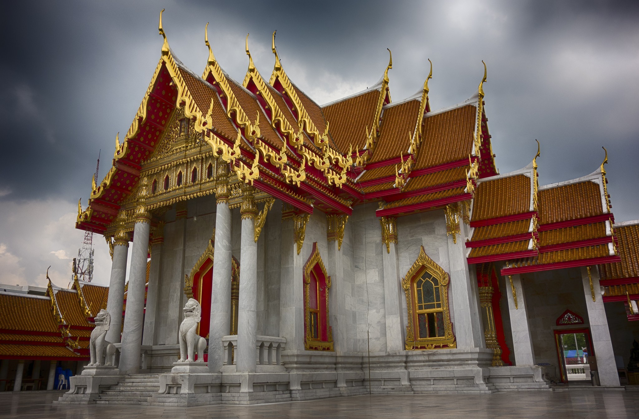 Laden Sie das Pagode, Tempel, Thailand, Religiös, Wat Benchamabophit-Bild kostenlos auf Ihren PC-Desktop herunter