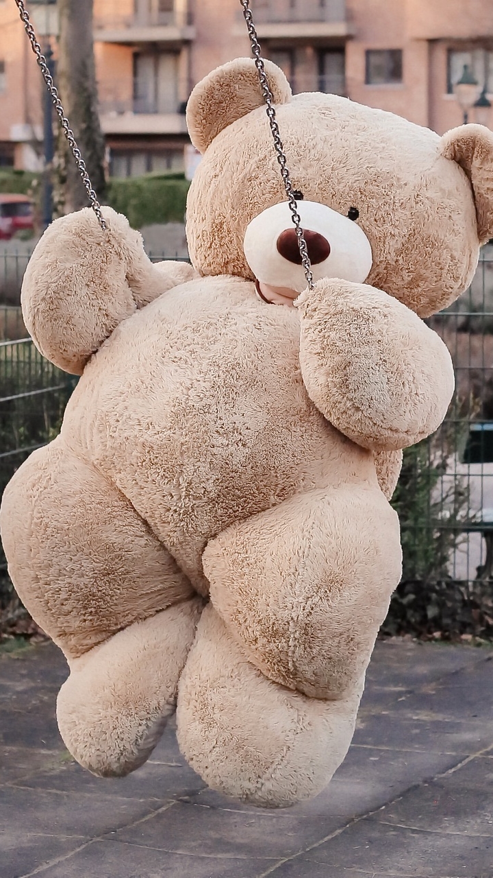 Download mobile wallpaper Teddy Bear, Swing, Man Made, Stuffed Animal for free.