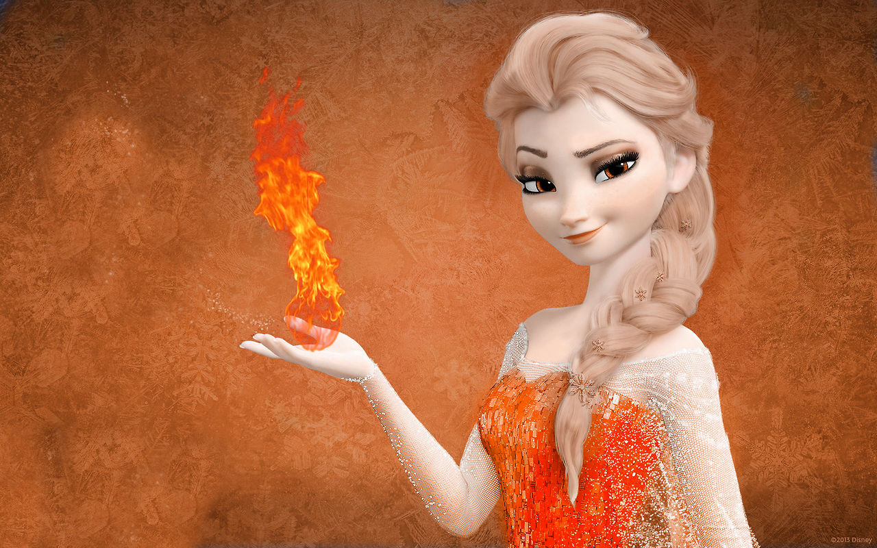 Baixar papel de parede para celular de Fantasia, Mulher, Incêndio, Elsa (Congelado) gratuito.