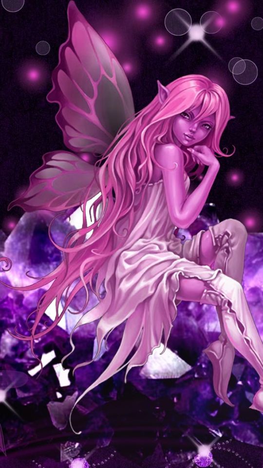Download mobile wallpaper Fantasy, Flower, Purple, Wings, Elf, Fairy for free.