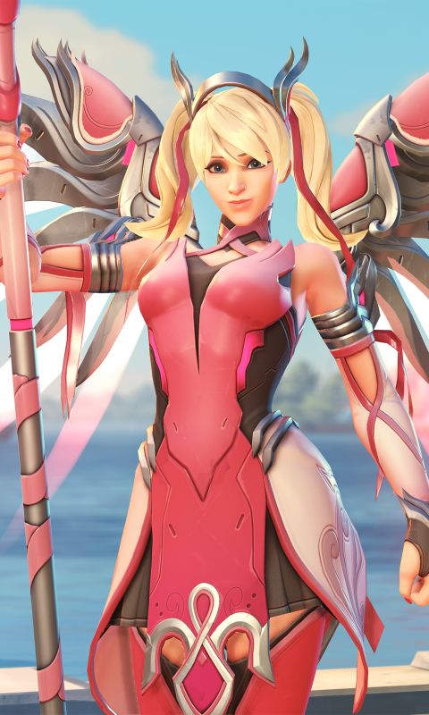Download mobile wallpaper Blonde, Overwatch, Video Game, Mercy (Overwatch) for free.