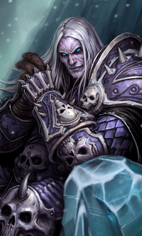 Download mobile wallpaper Warcraft, Skull, Video Game, World Of Warcraft, Lich King, White Hair, Frostmourne (World Of Warcraft) for free.