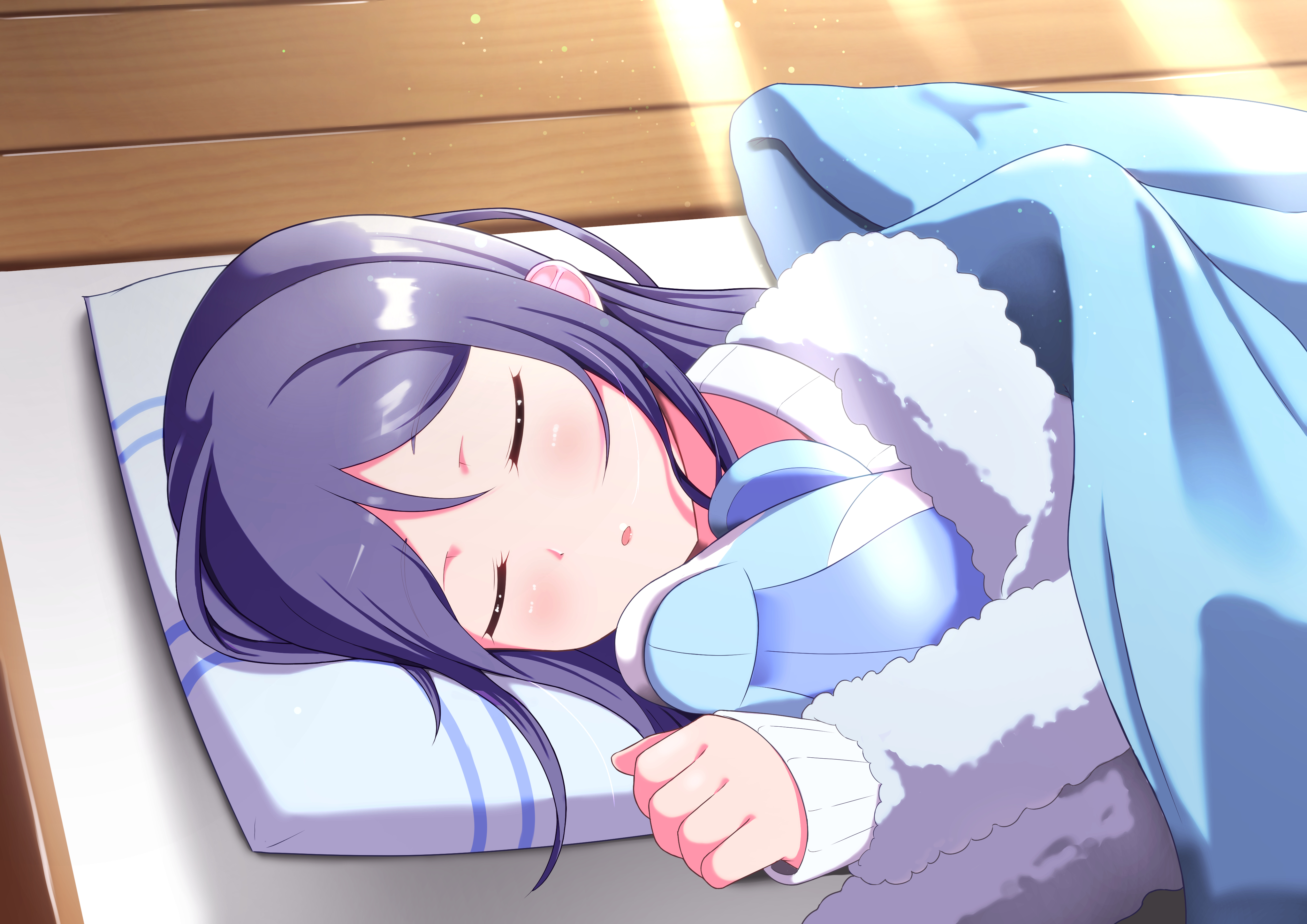 Descarga gratis la imagen Dormido, Animado, ¡ama Vive!, Rabu Raibu Sanshain, Kanan Matsuura en el escritorio de tu PC