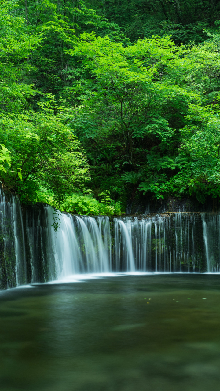 Download mobile wallpaper Nature, Waterfalls, Waterfall, Earth, Greenery for free.